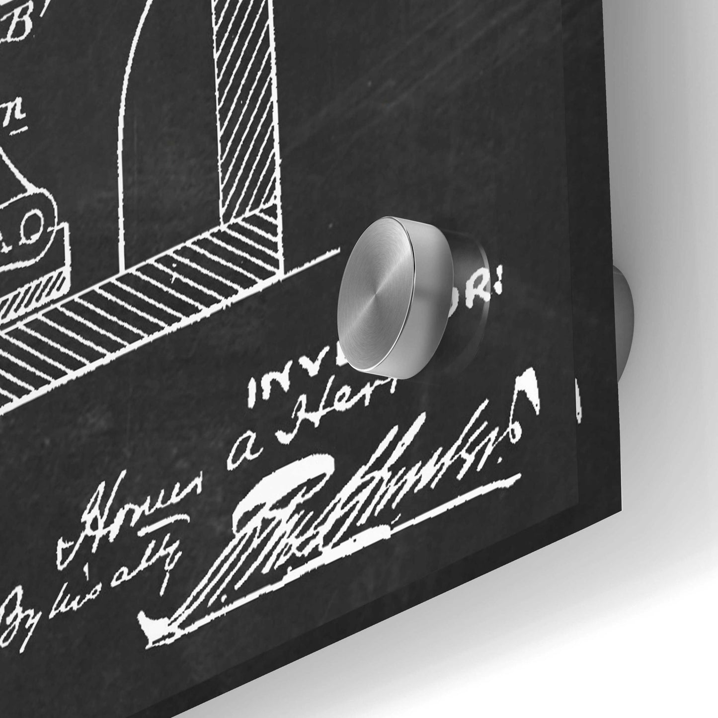 Epic Art 'Cash Register Blueprint Patent Chalkboard,' Acrylic Glass Wall Art,24x36