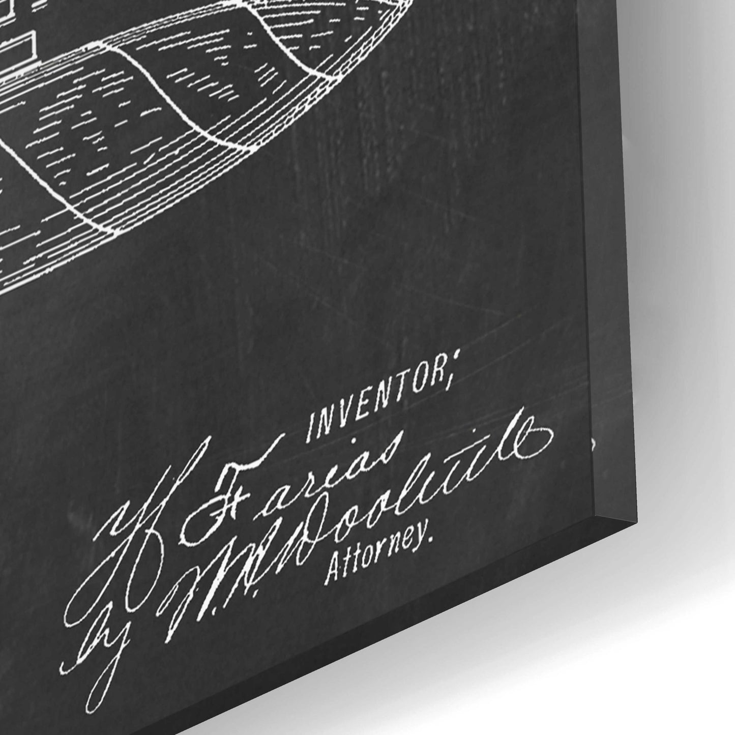 Epic Art 'Cigar Blueprint Patent Chalkboard,' Acrylic Glass Wall Art,16x12