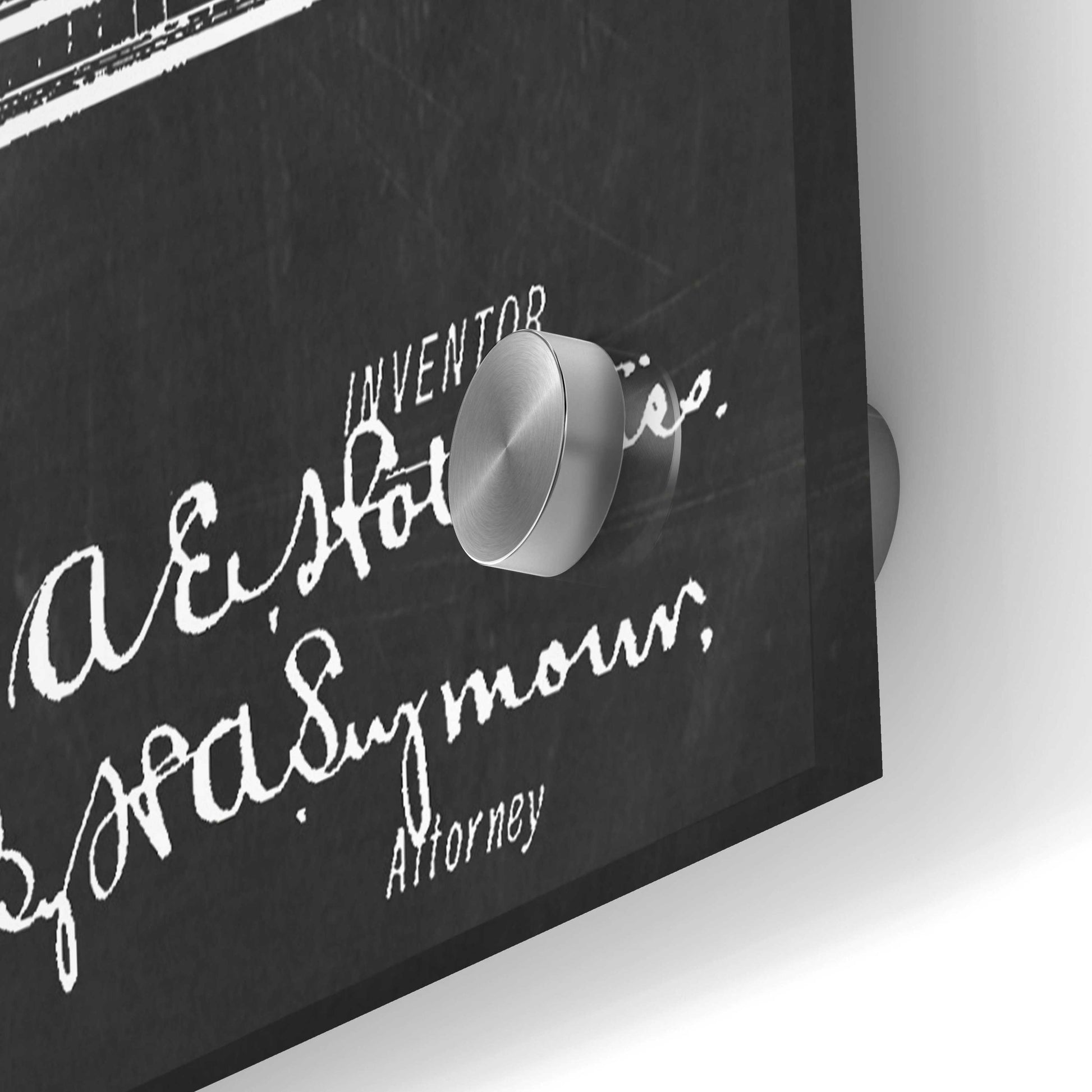 Epic Art 'Clock Blueprint Patent Chalkboard,' Acrylic Glass Wall Art,36x24