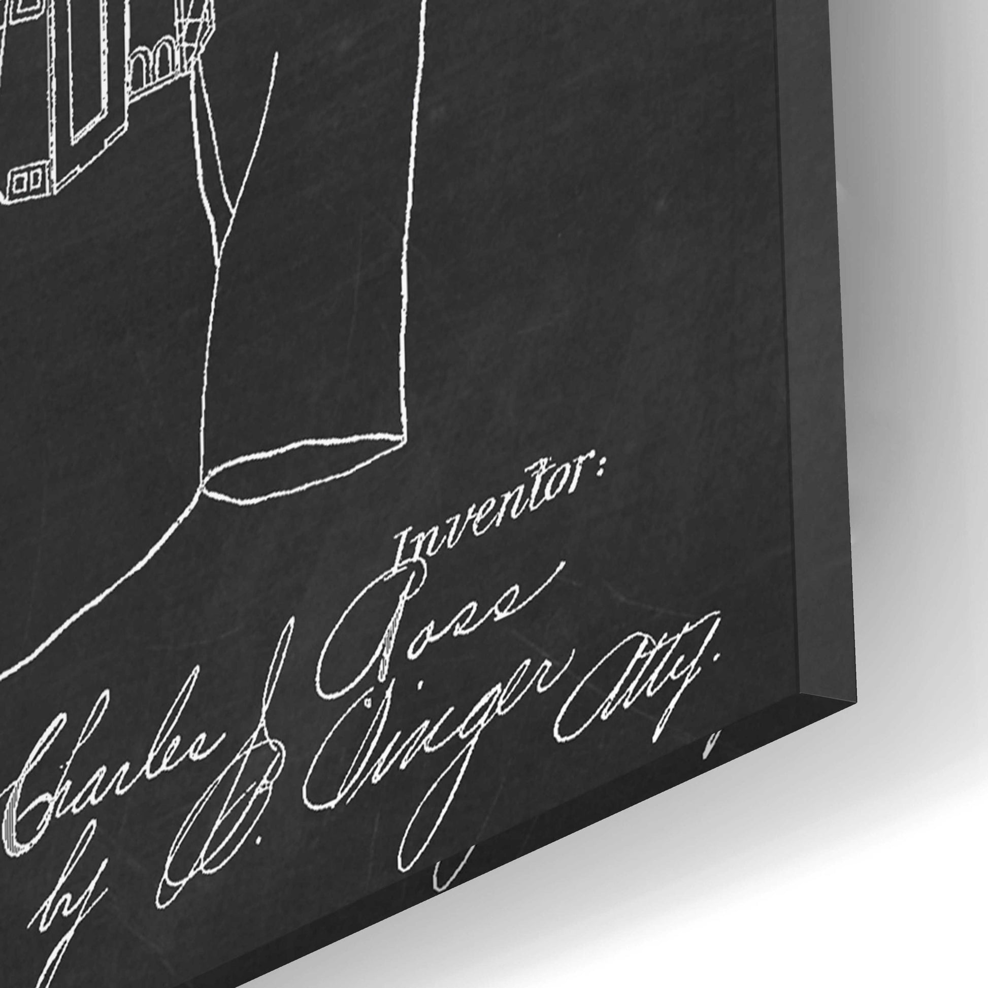 Epic Art 'Military Coat Blueprint Patent Chalkboard,' Acrylic Glass Wall Art,16x12