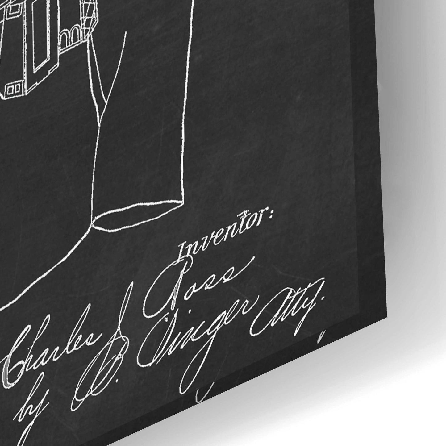 Epic Art 'Military Coat Blueprint Patent Chalkboard,' Acrylic Glass Wall Art,24x16