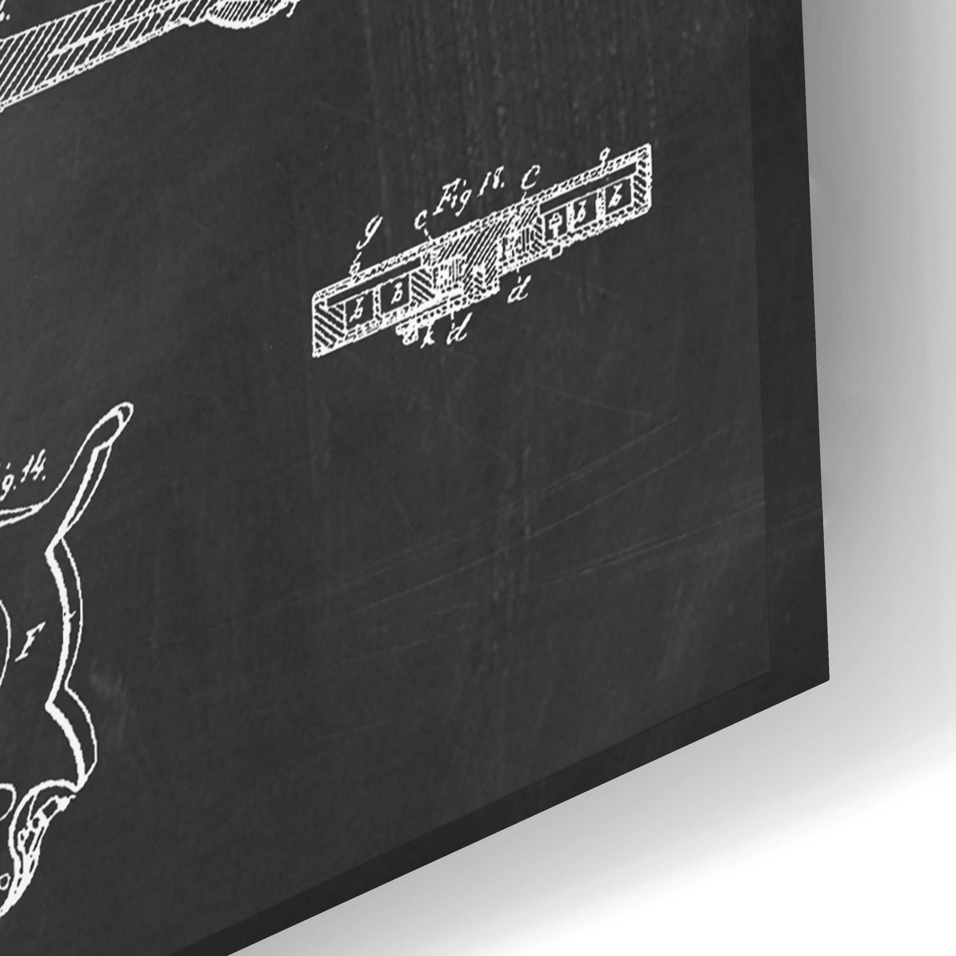 Epic Art 'Colt Revolver Blueprint Patent Chalkboard,' Acrylic Glass Wall Art,24x16