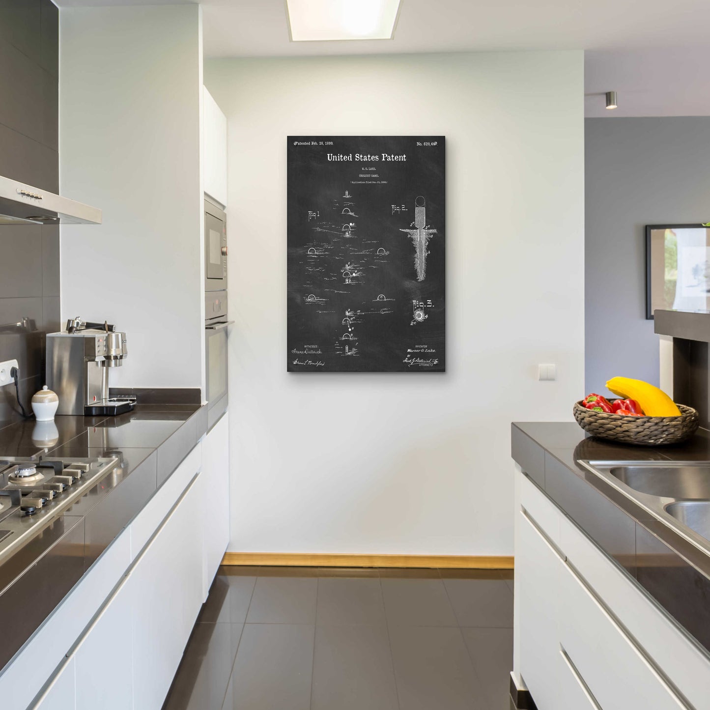 Epic Art 'Croquet Blueprint Patent Chalkboard,' Acrylic Glass Wall Art,24x36