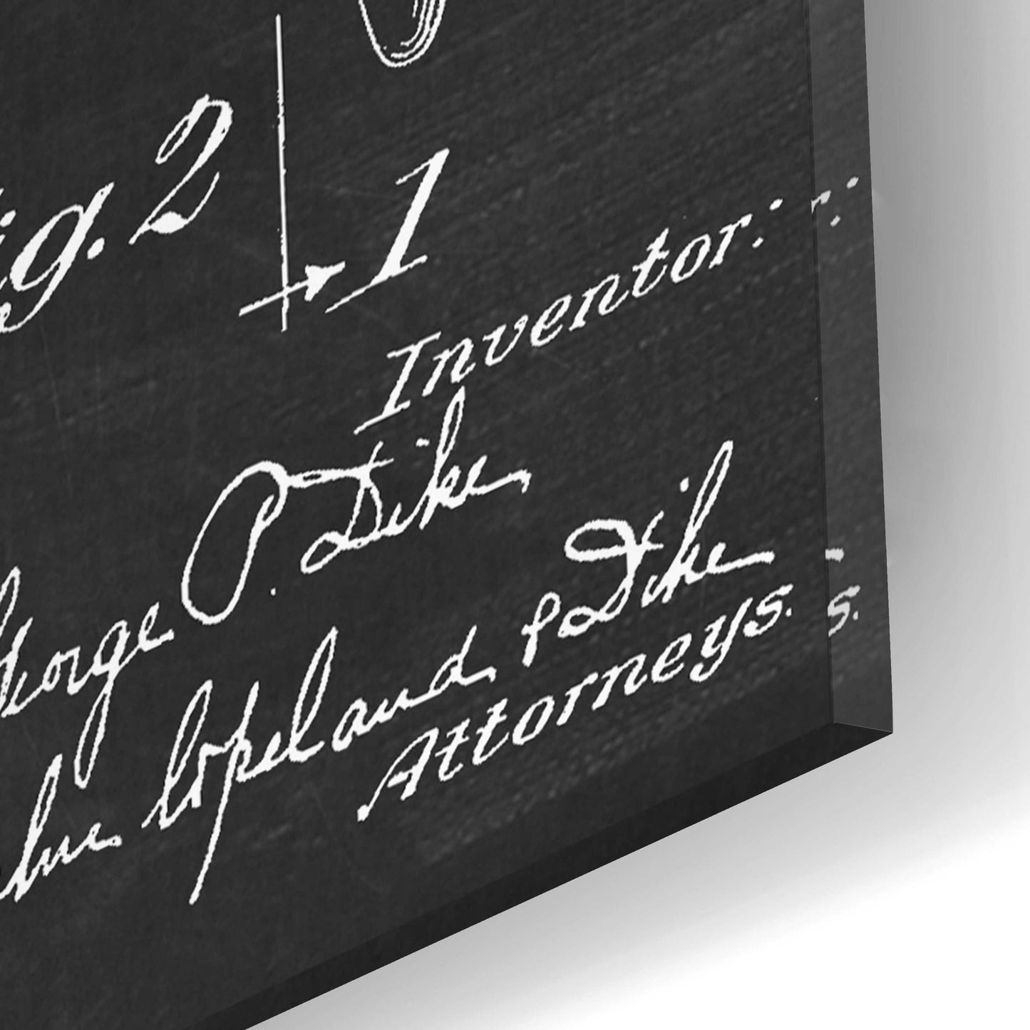 Epic Art 'Hair Brush Blueprint Patent Chalkboard,' Acrylic Glass Wall Art,12x16