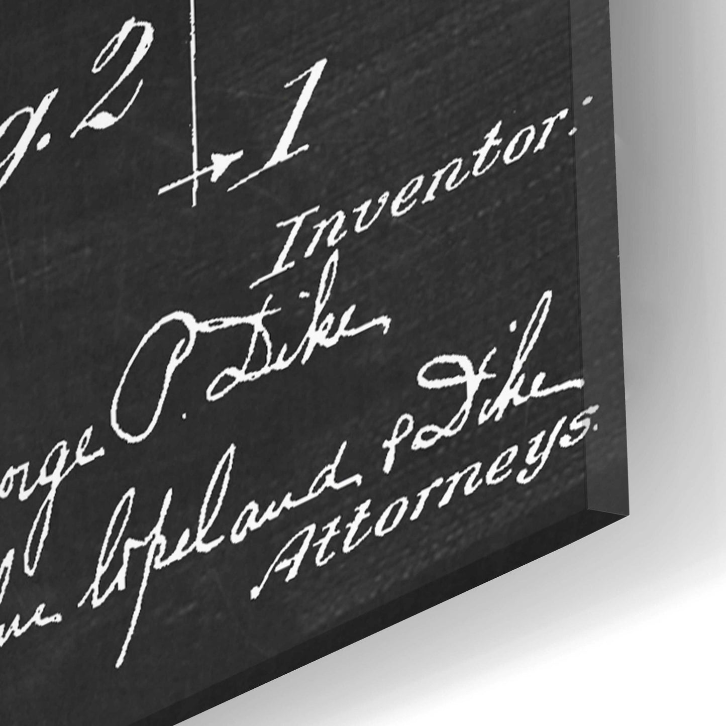 Epic Art 'Hair Brush Blueprint Patent Chalkboard,' Acrylic Glass Wall Art,16x24