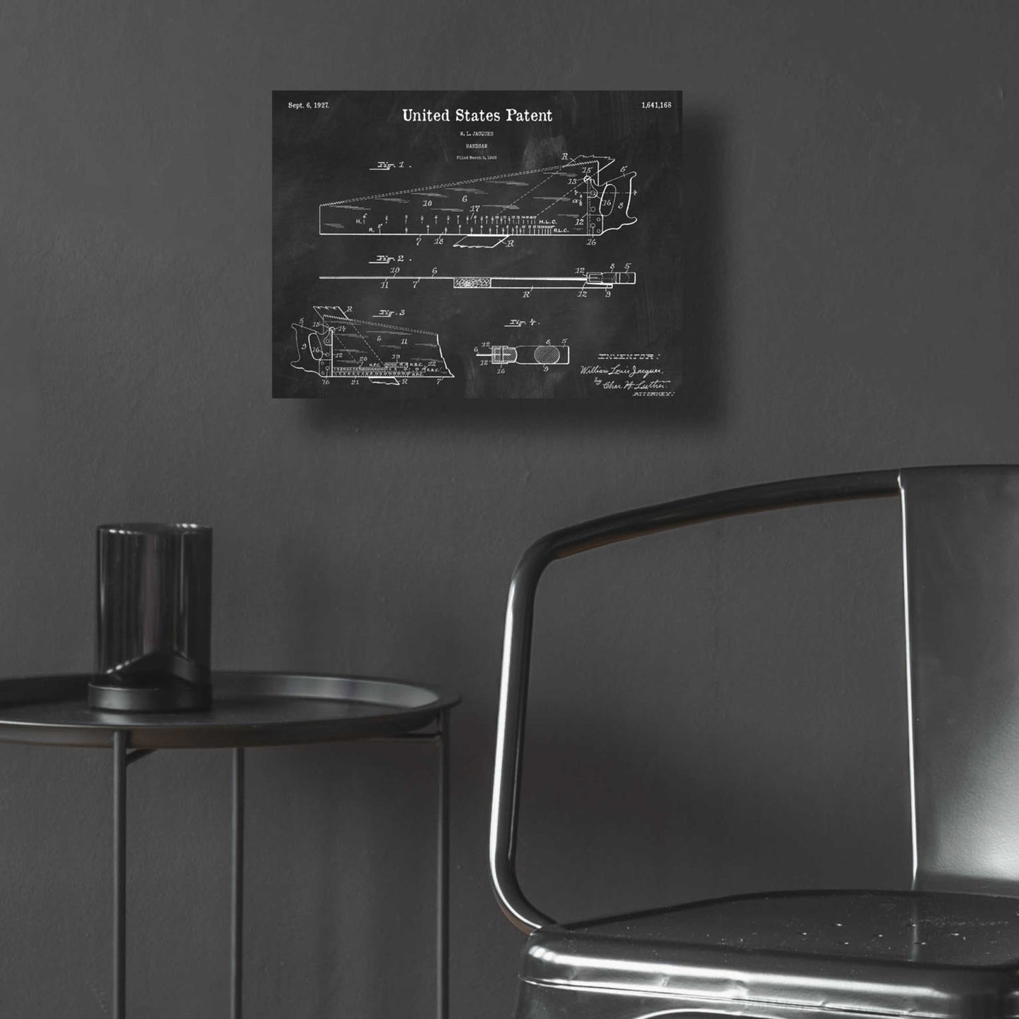 Epic Art 'Handsaw Blueprint Patent Chalkboard,' Acrylic Glass Wall Art,16x12