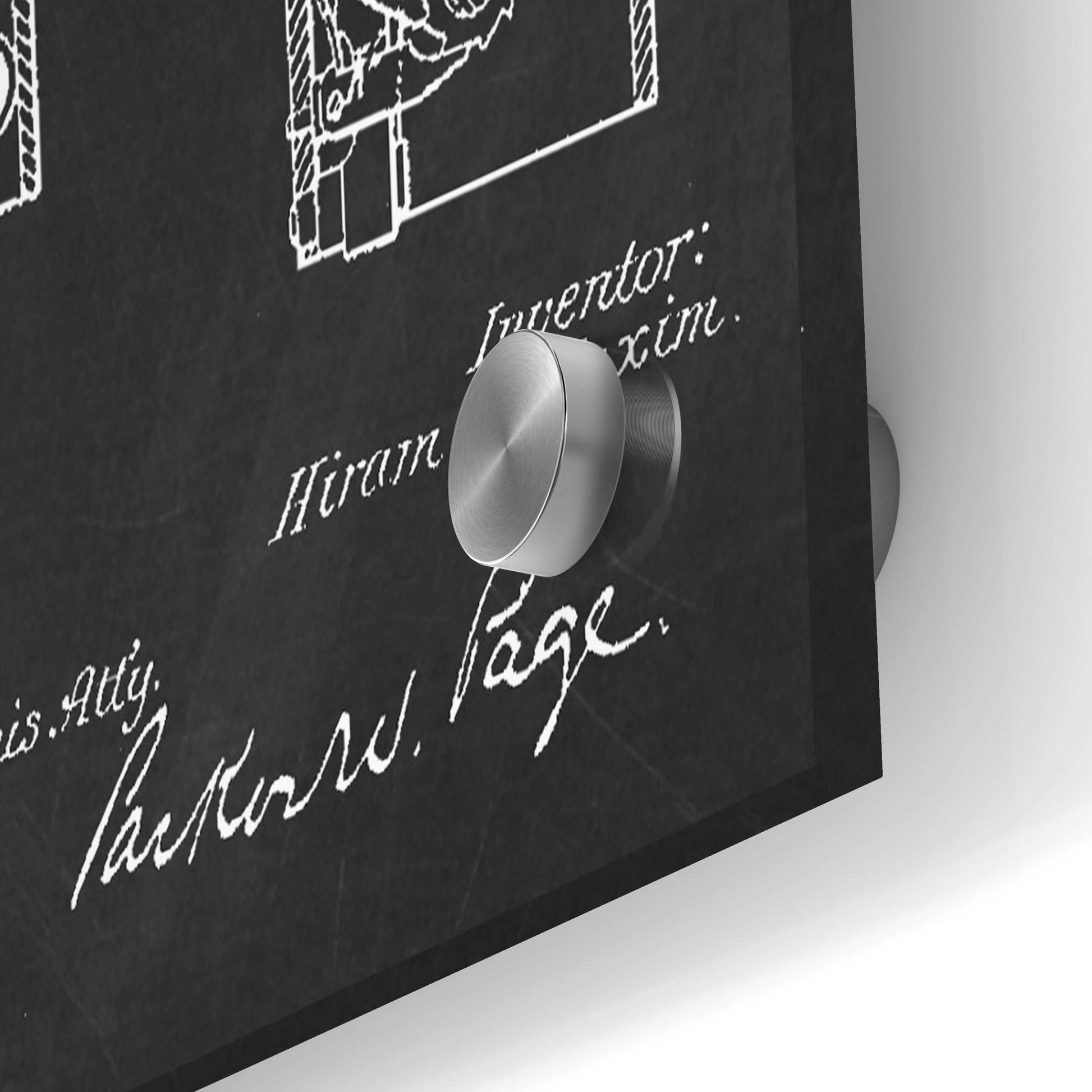 Epic Art 'Machine Gun Blueprint Patent Chalkboard,' Acrylic Glass Wall Art,36x24