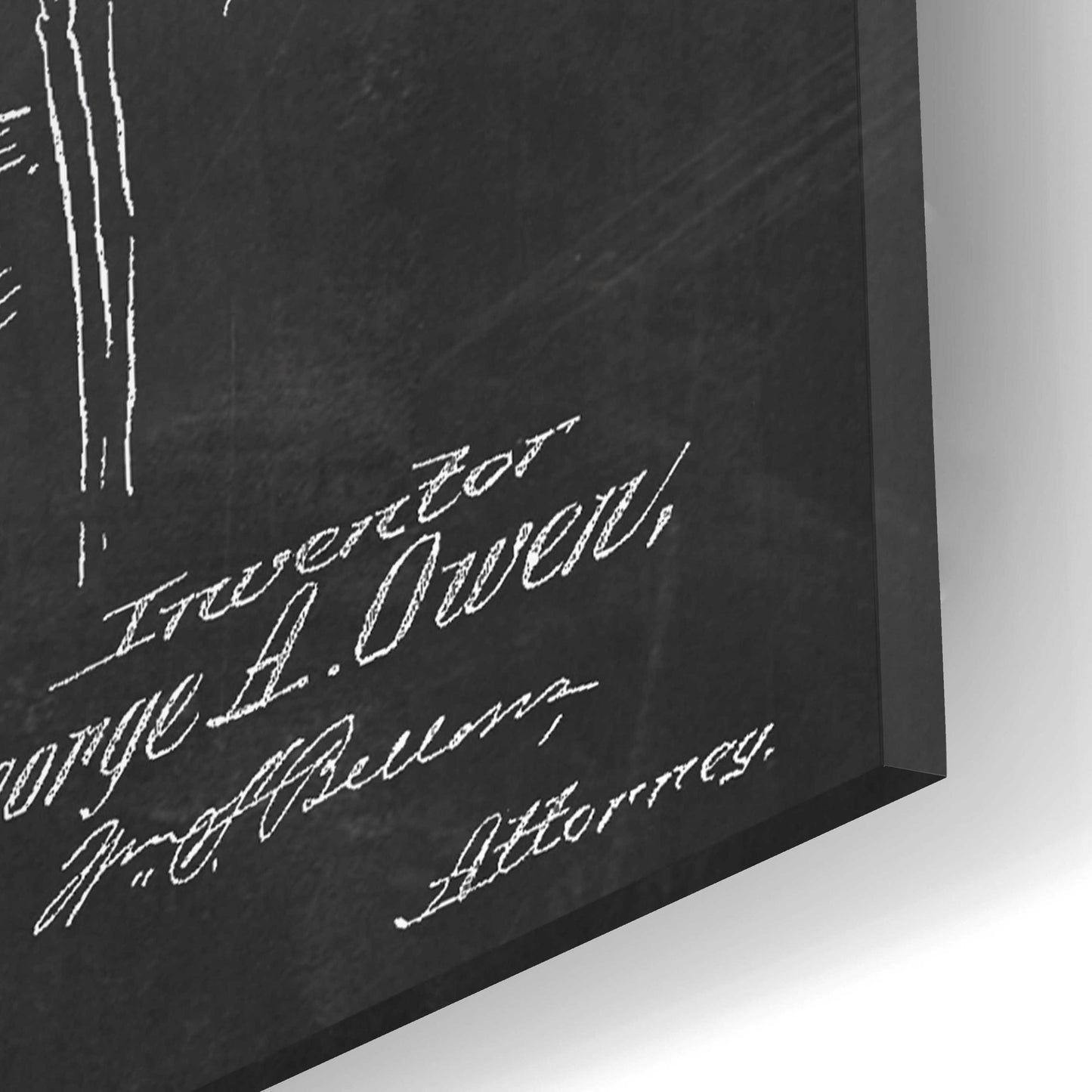 Epic Art 'Mailbox Blueprint Patent Chalkboard,' Acrylic Glass Wall Art,12x16