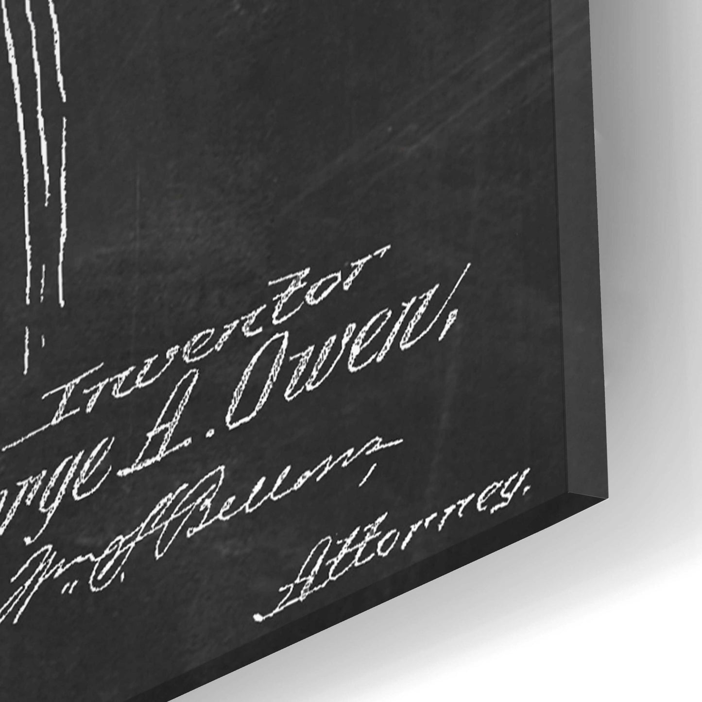 Epic Art 'Mailbox Blueprint Patent Chalkboard,' Acrylic Glass Wall Art,16x24