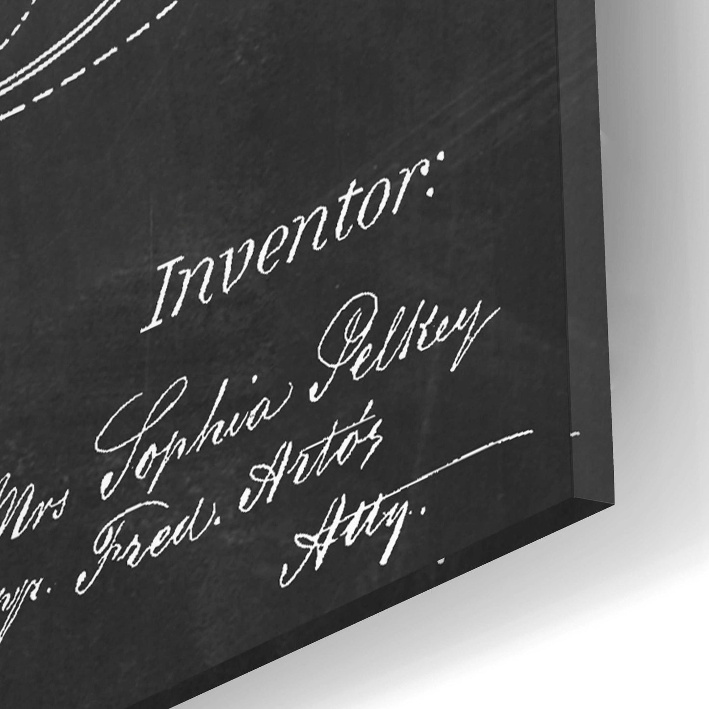 Epic Art 'Medicine Spoon Blueprint Patent Chalkboard,' Acrylic Glass Wall Art,12x16