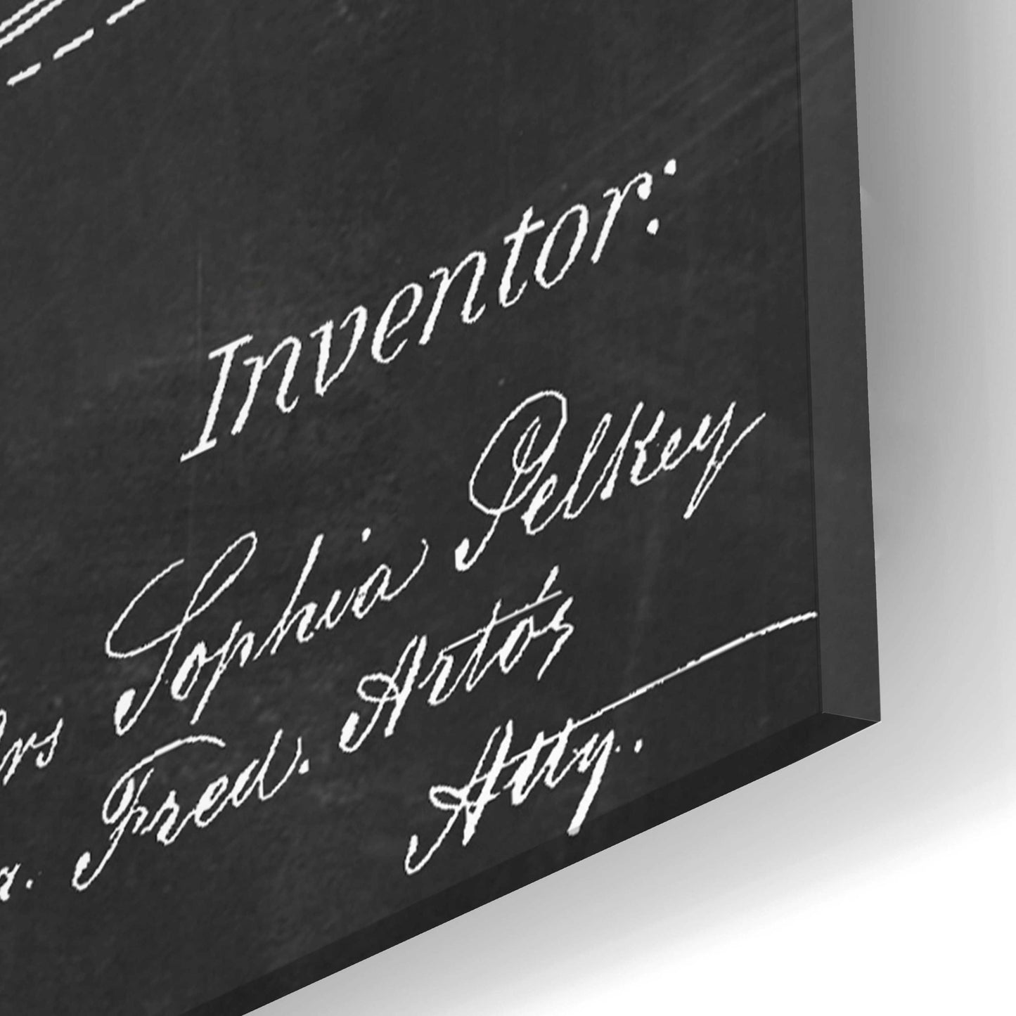 Epic Art 'Medicine Spoon Blueprint Patent Chalkboard,' Acrylic Glass Wall Art,16x24