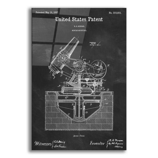 Epic Art 'Mortar Mounting Blueprint Patent Chalkboard,' Acrylic Glass Wall Art,12x16x1.1x0,18x26x1.1x0,26x34x1.74x0,40x54x1.74x0