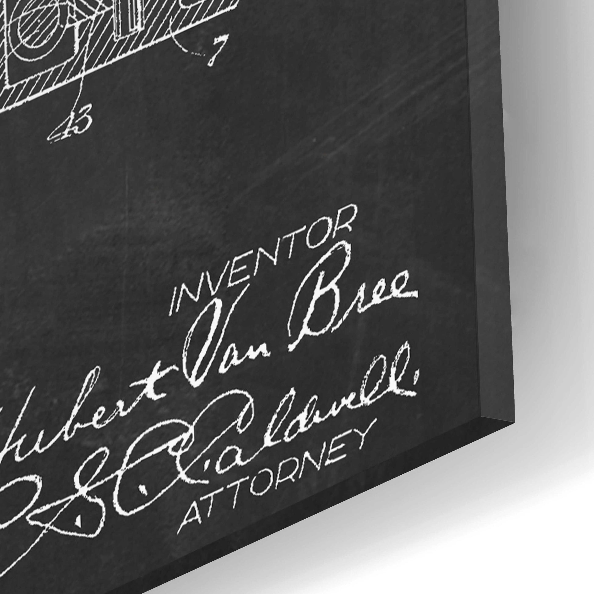 Epic Art 'Motor Hair Clipper Blueprint Patent Chalkboard,' Acrylic Glass Wall Art,12x16