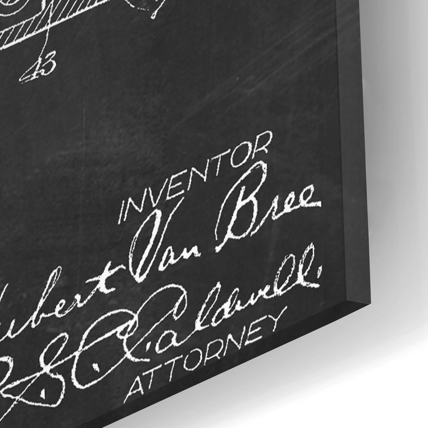 Epic Art 'Motor Hair Clipper Blueprint Patent Chalkboard,' Acrylic Glass Wall Art,16x24