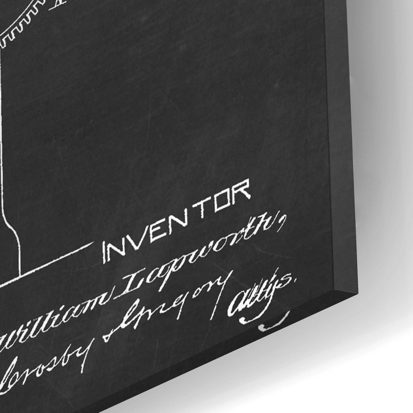 Epic Art 'Weft Stop Motion for Looms Blueprint Patent Chalkboard,' Acrylic Glass Wall Art,16x12