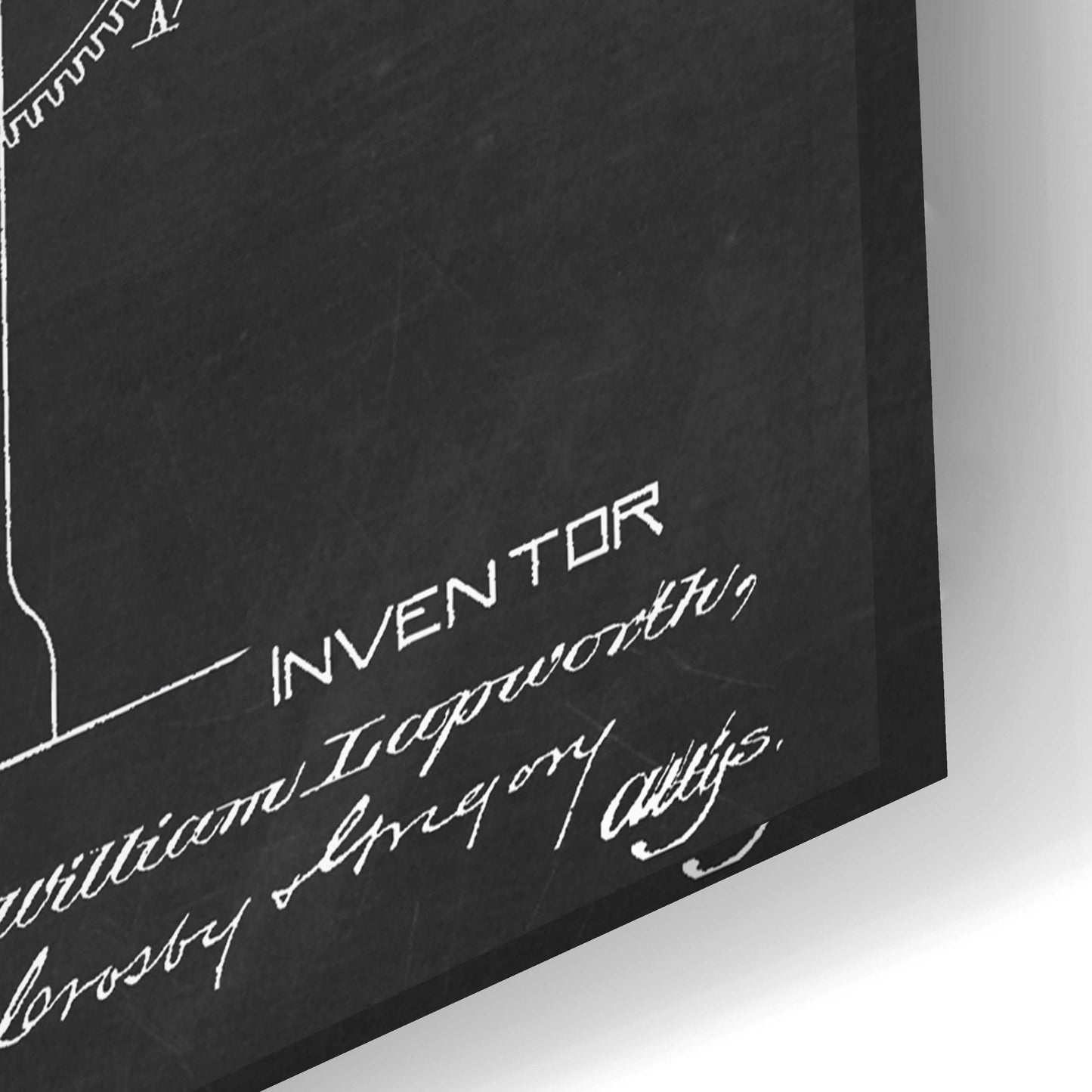 Epic Art 'Weft Stop Motion for Looms Blueprint Patent Chalkboard,' Acrylic Glass Wall Art,24x16
