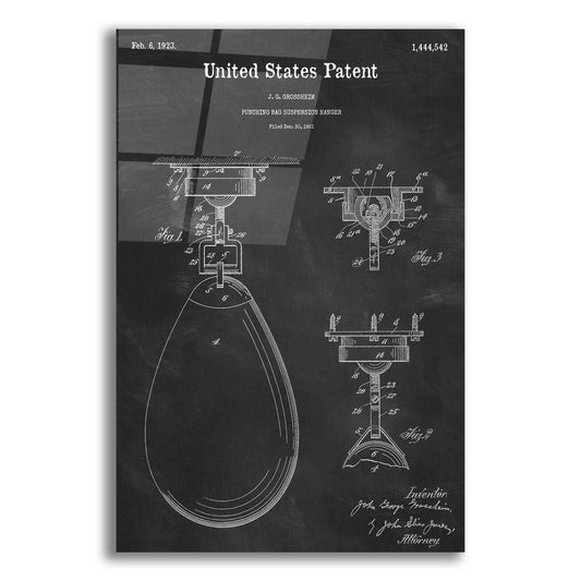 Epic Art 'Boxing Bag Blueprint Patent Chalkboard,' Acrylic Glass Wall Art