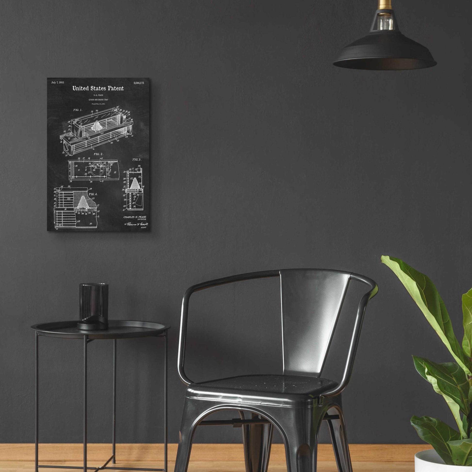 Epic Art 'Queen and Drone Trap  Blueprint Patent Chalkboard,' Acrylic Glass Wall Art,16x24