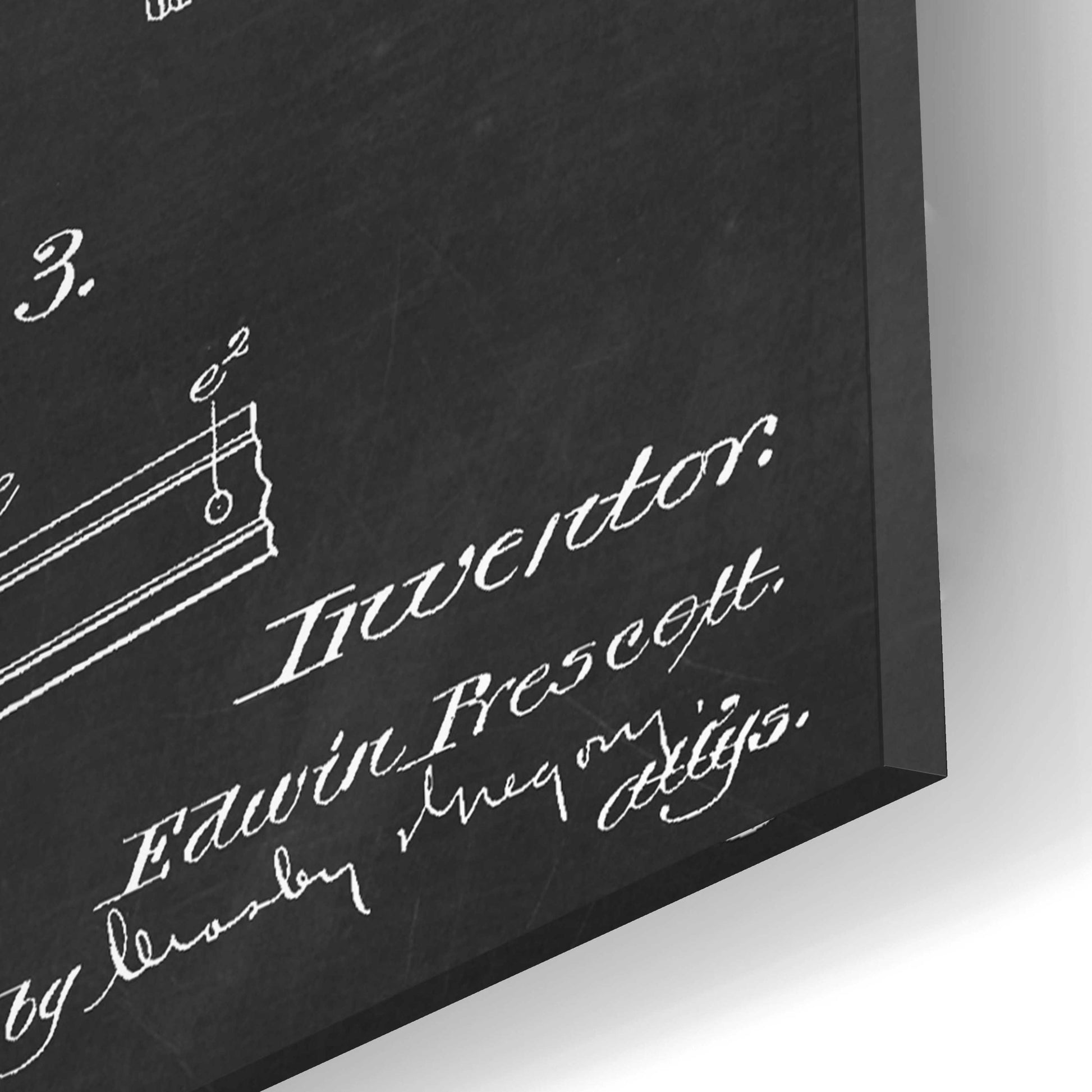 Epic Art 'Roller Coaster Blueprint Patent Chalkboard,' Acrylic Glass Wall Art,16x12