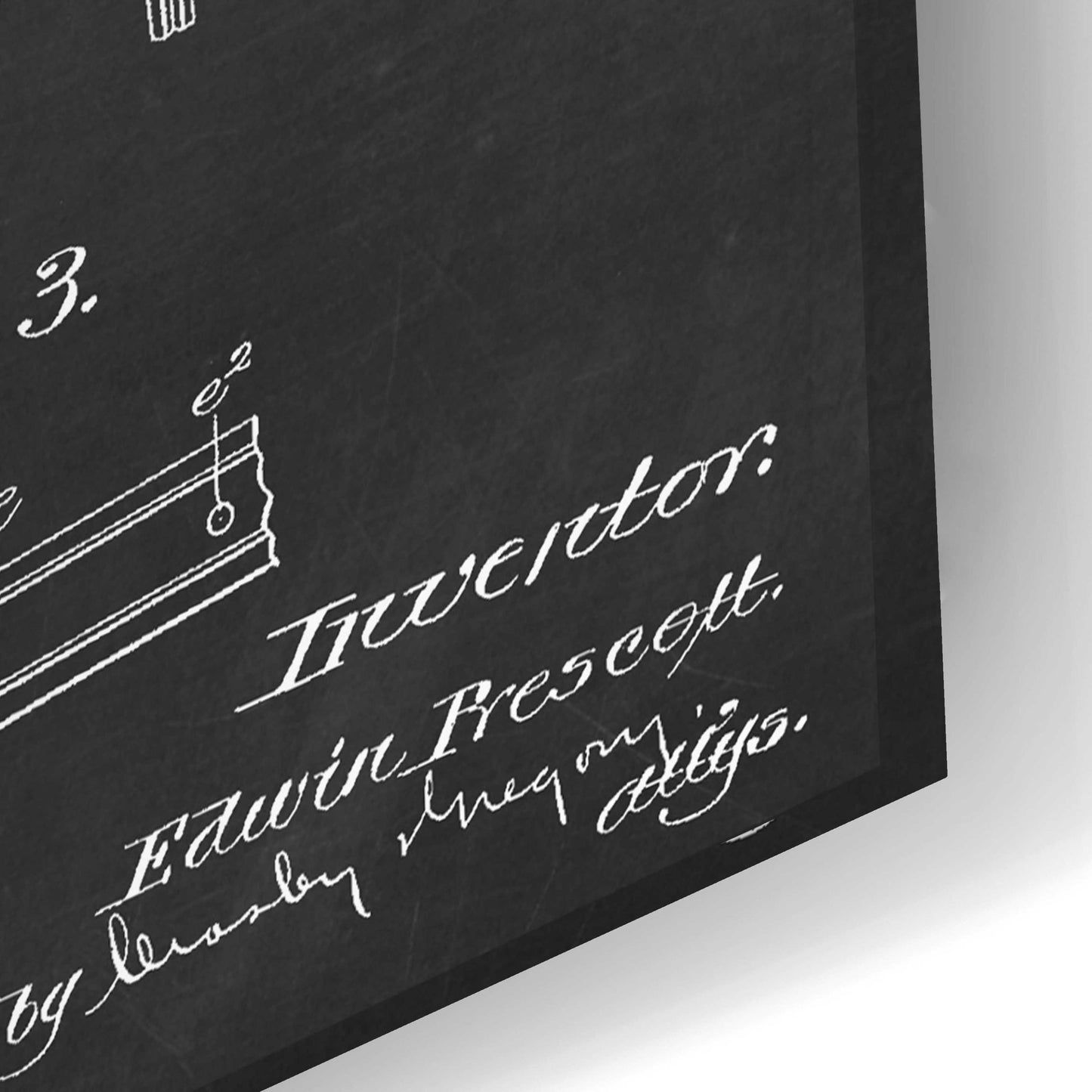 Epic Art 'Roller Coaster Blueprint Patent Chalkboard,' Acrylic Glass Wall Art,24x16