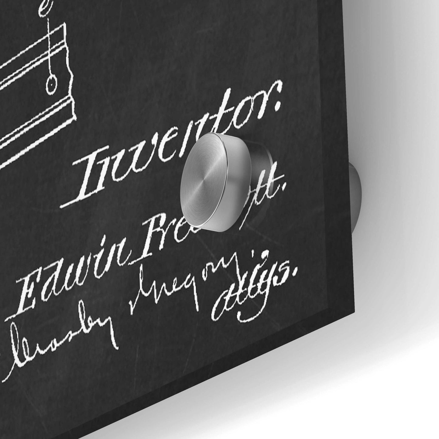 Epic Art 'Roller Coaster Blueprint Patent Chalkboard,' Acrylic Glass Wall Art,36x24