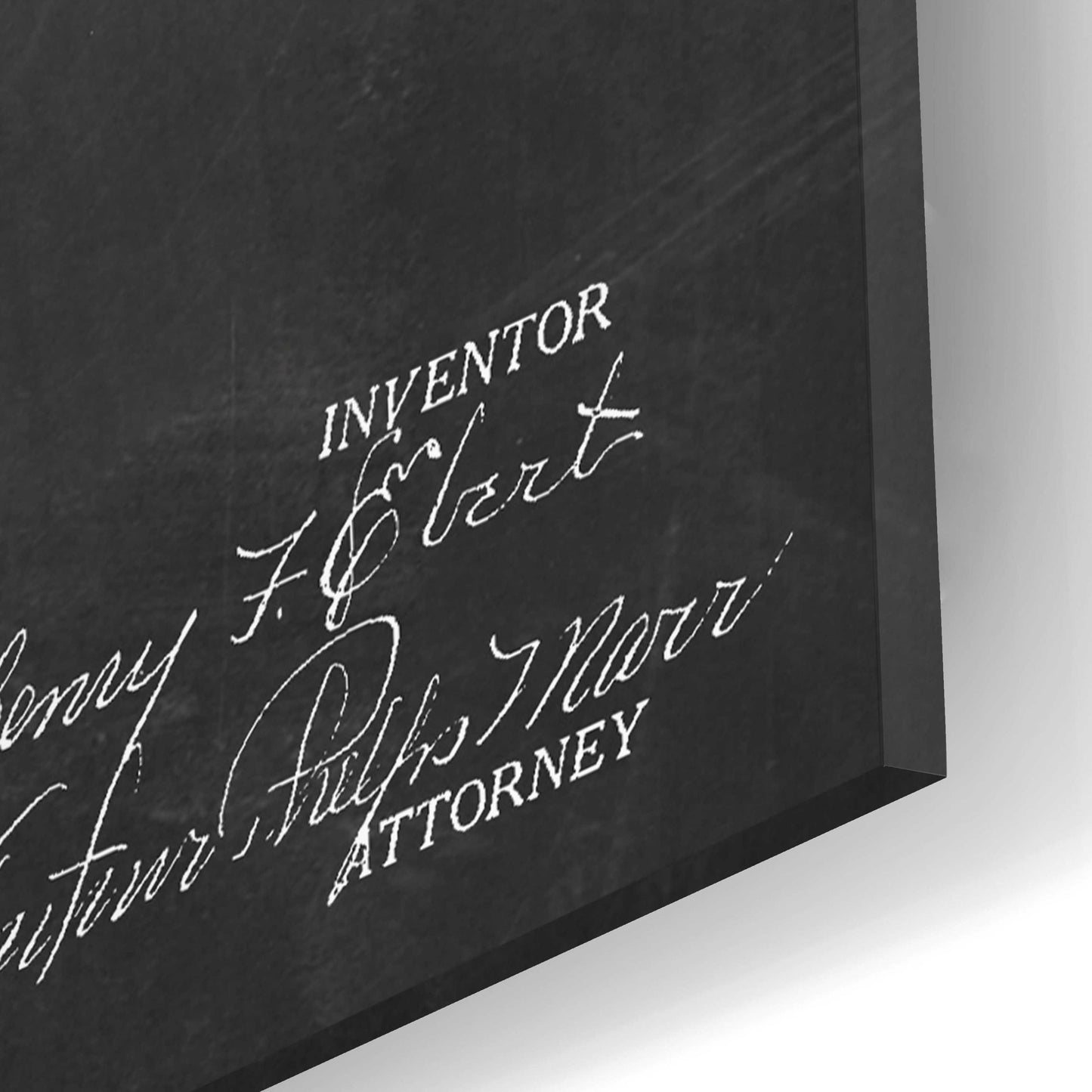 Epic Art 'Shaving Brush Blueprint Patent Chalkboard,' Acrylic Glass Wall Art,12x16