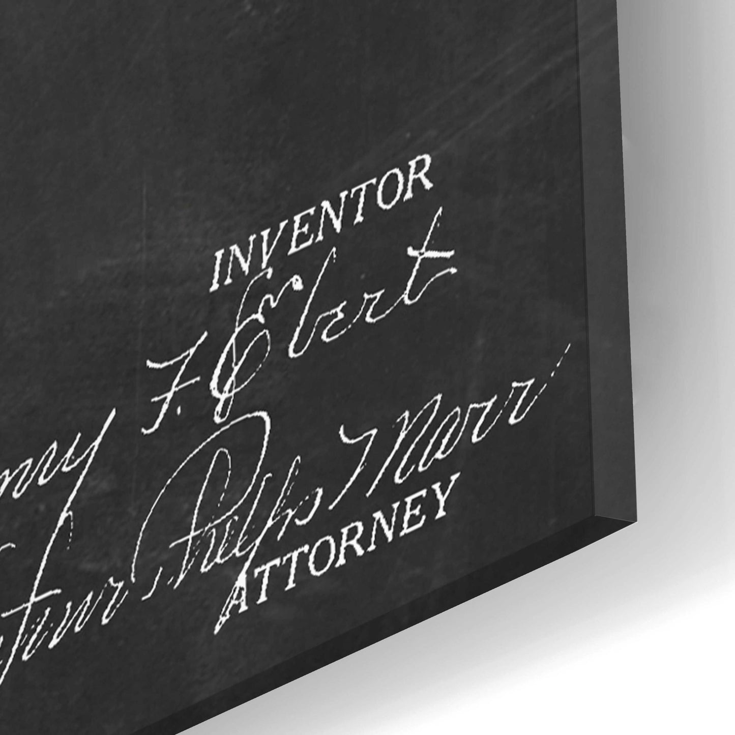 Epic Art 'Shaving Brush Blueprint Patent Chalkboard,' Acrylic Glass Wall Art,16x24
