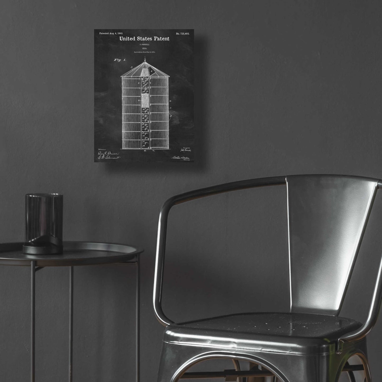 Epic Art 'Silo Blueprint Patent Chalkboard,' Acrylic Glass Wall Art,12x16