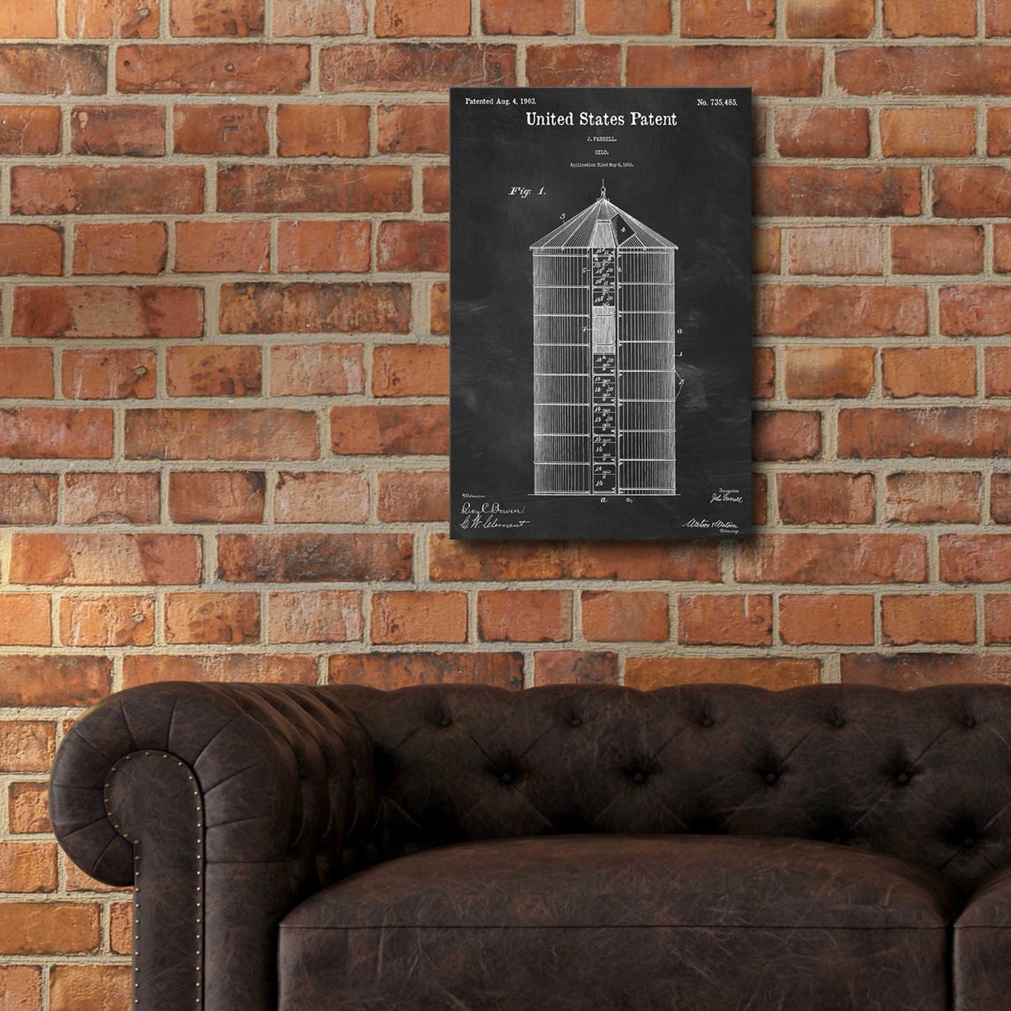 Epic Art 'Silo Blueprint Patent Chalkboard,' Acrylic Glass Wall Art,16x24