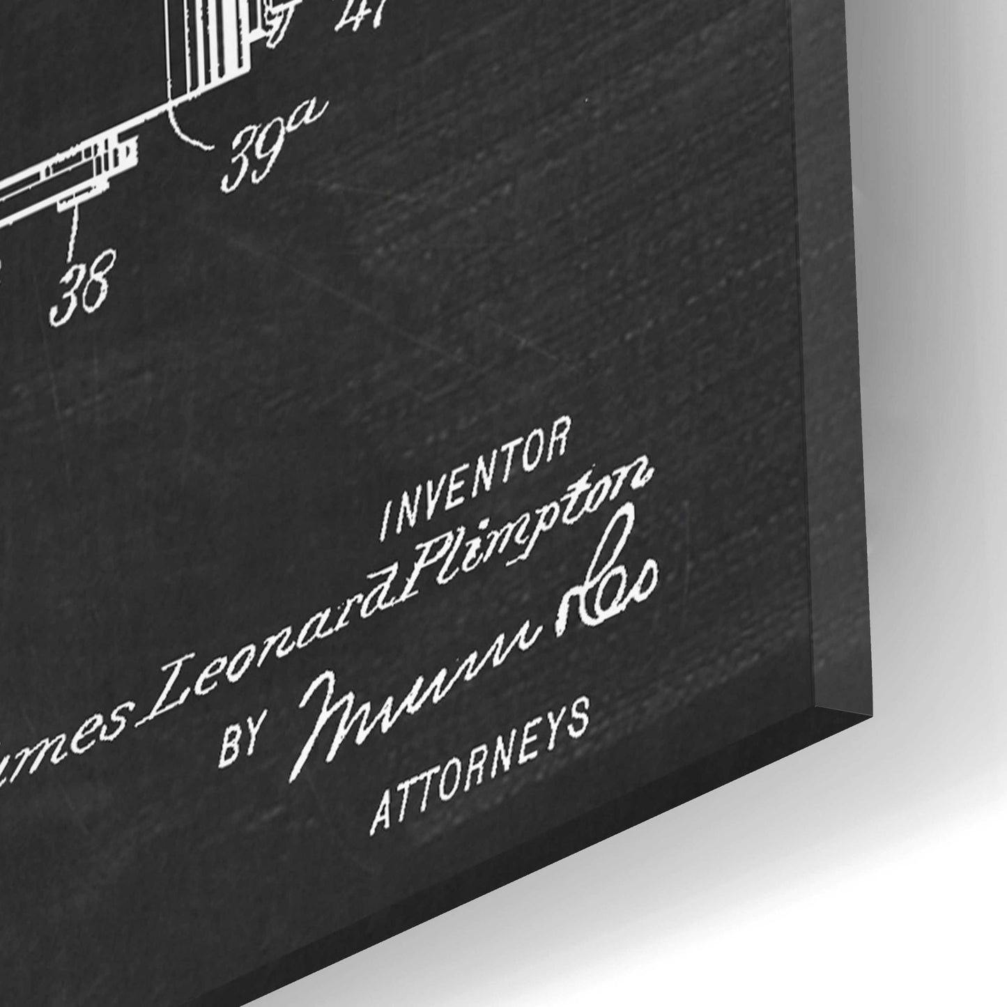 Epic Art 'Roller Skate Blueprint Patent Chalkboard,' Acrylic Glass Wall Art,12x16