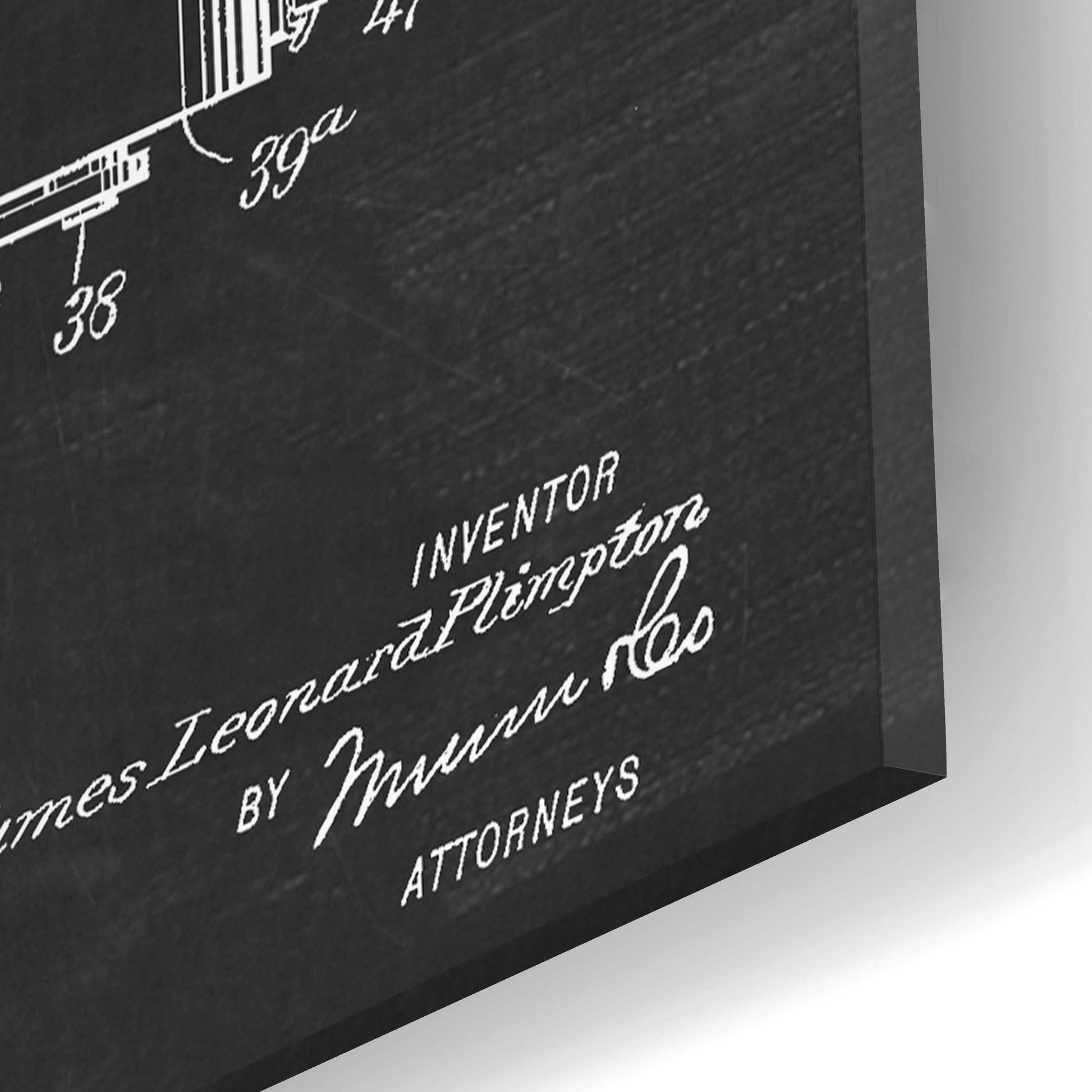 Epic Art 'Roller Skate Blueprint Patent Chalkboard,' Acrylic Glass Wall Art,12x16