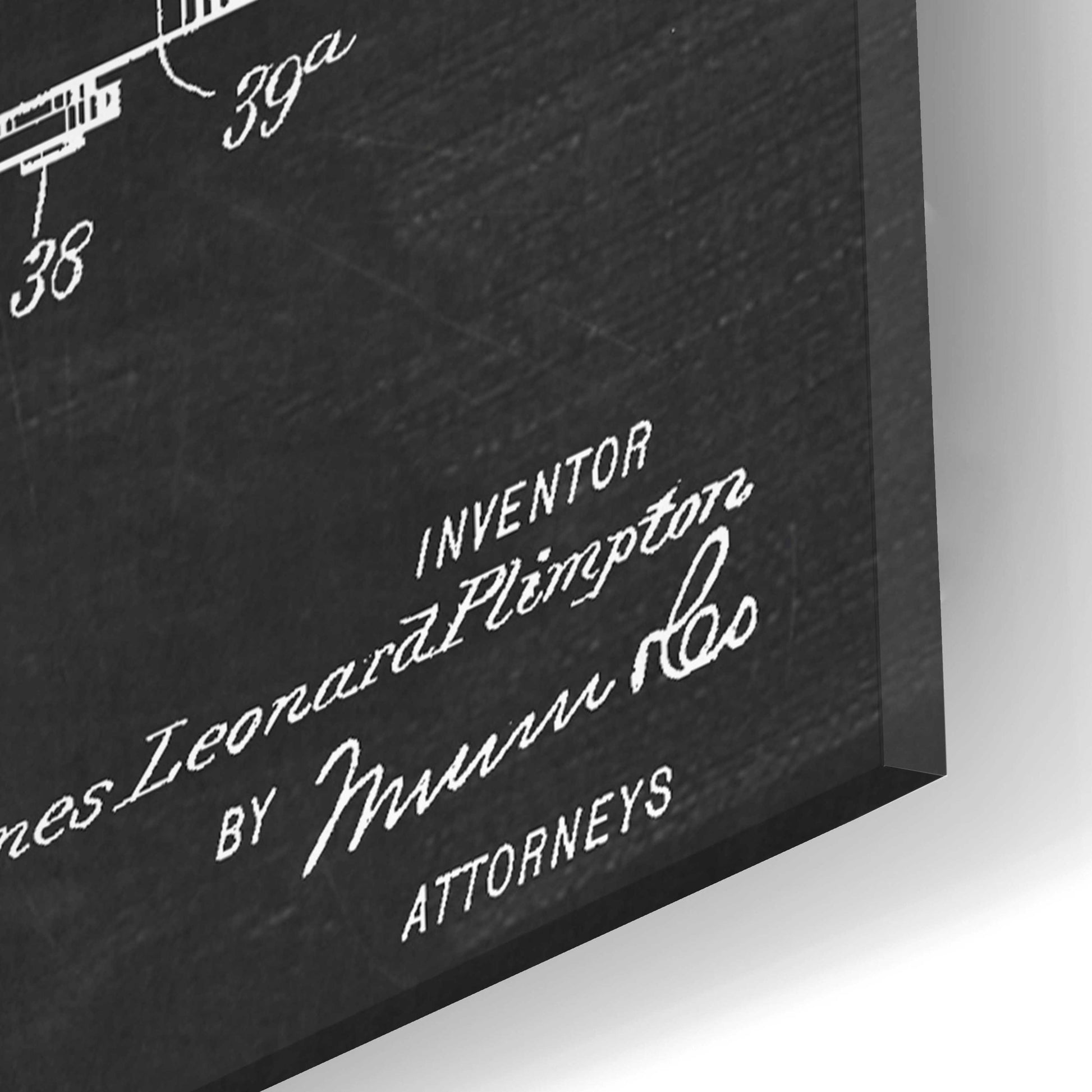 Epic Art 'Roller Skate Blueprint Patent Chalkboard,' Acrylic Glass Wall Art,16x24