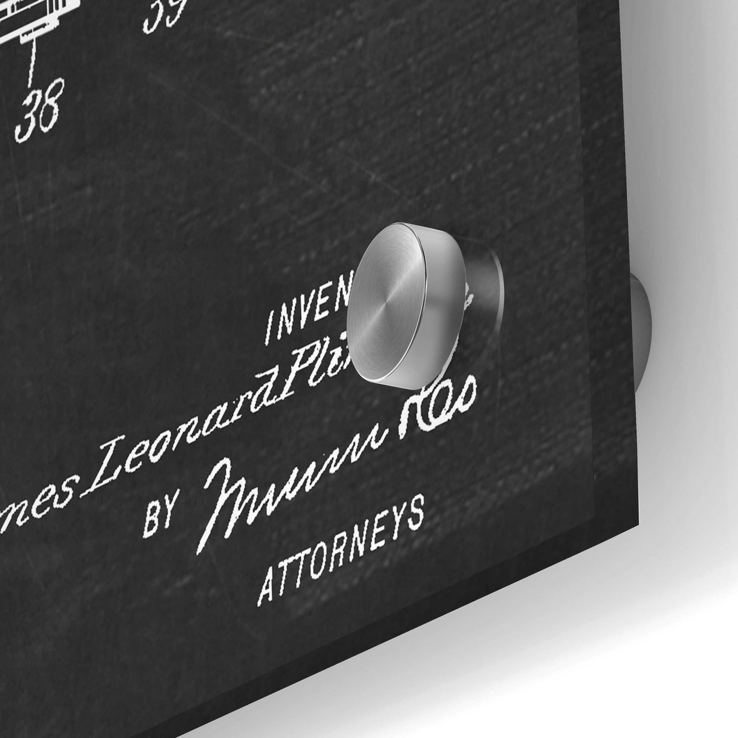 Epic Art 'Roller Skate Blueprint Patent Chalkboard,' Acrylic Glass Wall Art,24x36