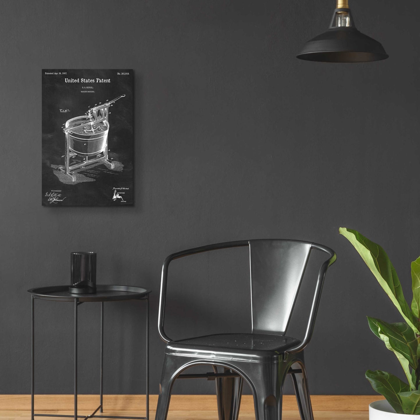 Epic Art 'Washing Machine Blueprint Patent Chalkboard,' Acrylic Glass Wall Art,16x24