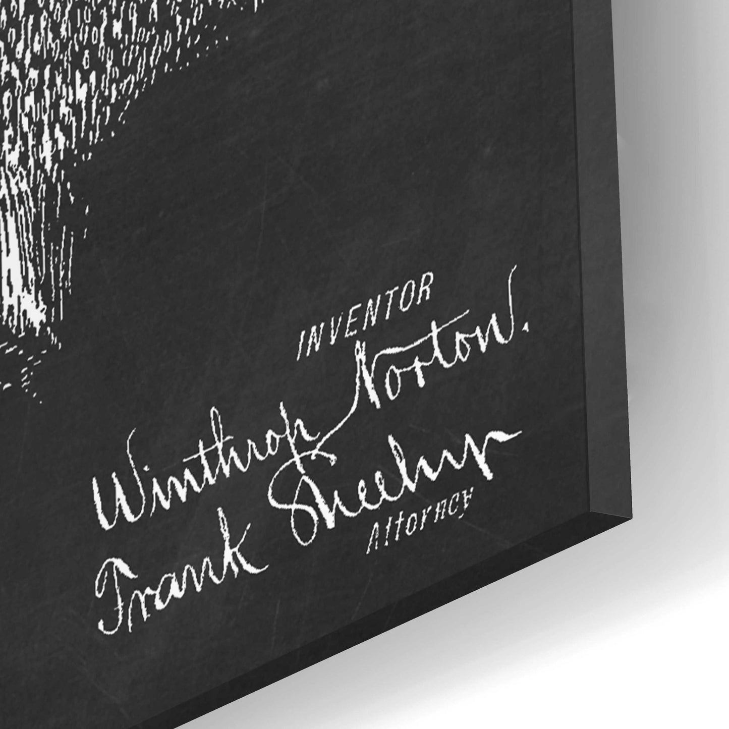 Epic Art 'Traveling Thrasher Blueprint Patent Chalkboard,' Acrylic Glass Wall Art,16x12