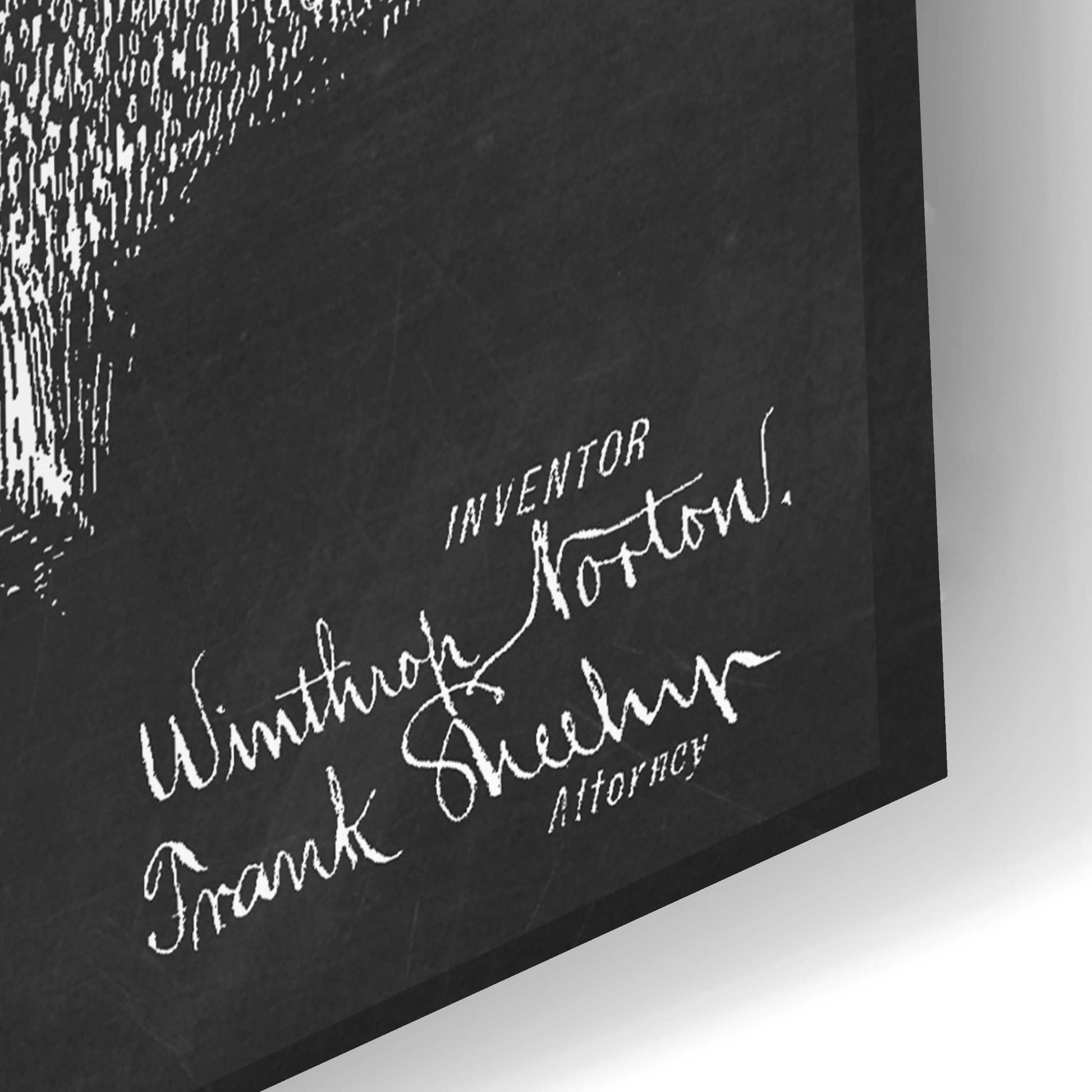Epic Art 'Traveling Thrasher Blueprint Patent Chalkboard,' Acrylic Glass Wall Art,24x16