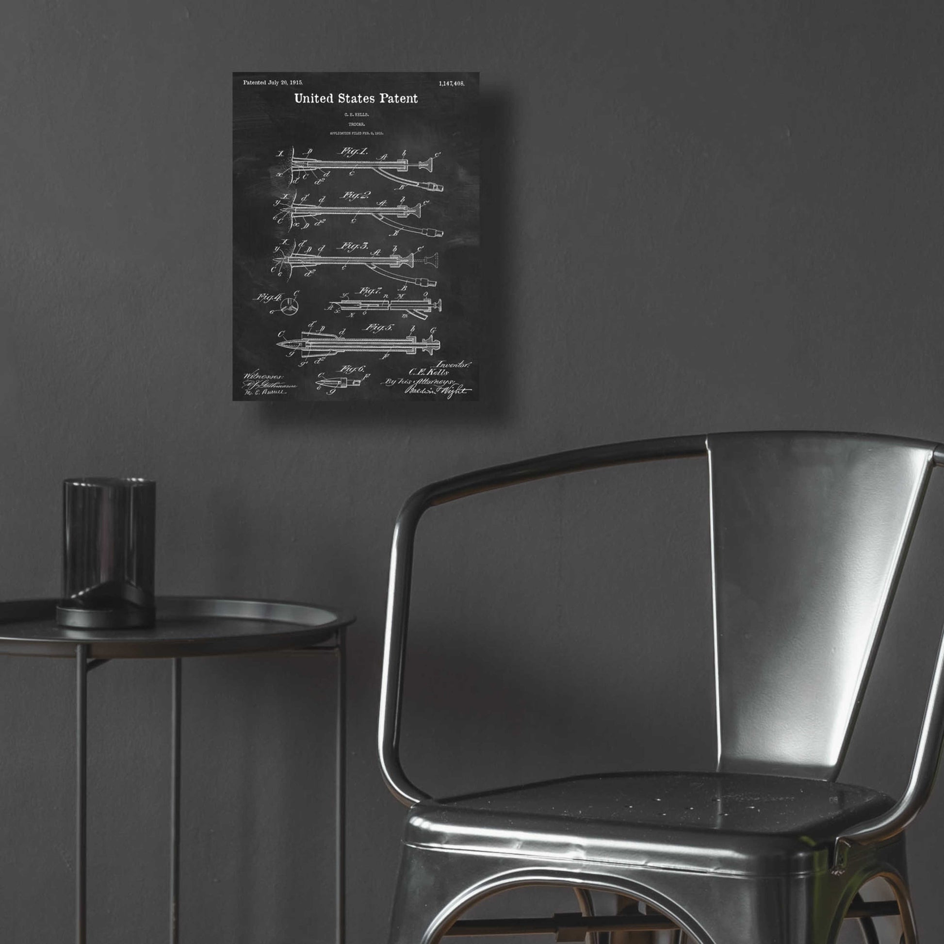 Epic Art 'Trocar Blueprint Patent Chalkboard,' Acrylic Glass Wall Art,12x16