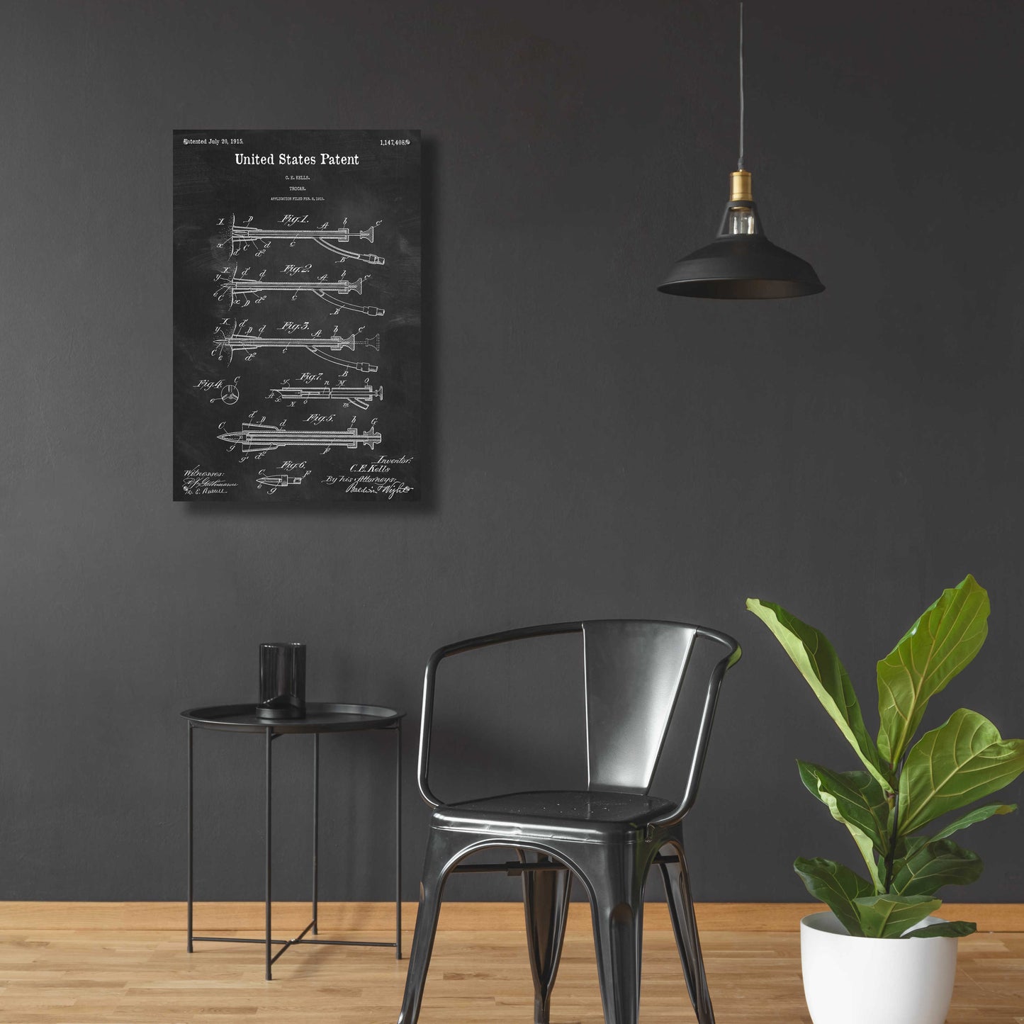 Epic Art 'Trocar Blueprint Patent Chalkboard,' Acrylic Glass Wall Art,24x36
