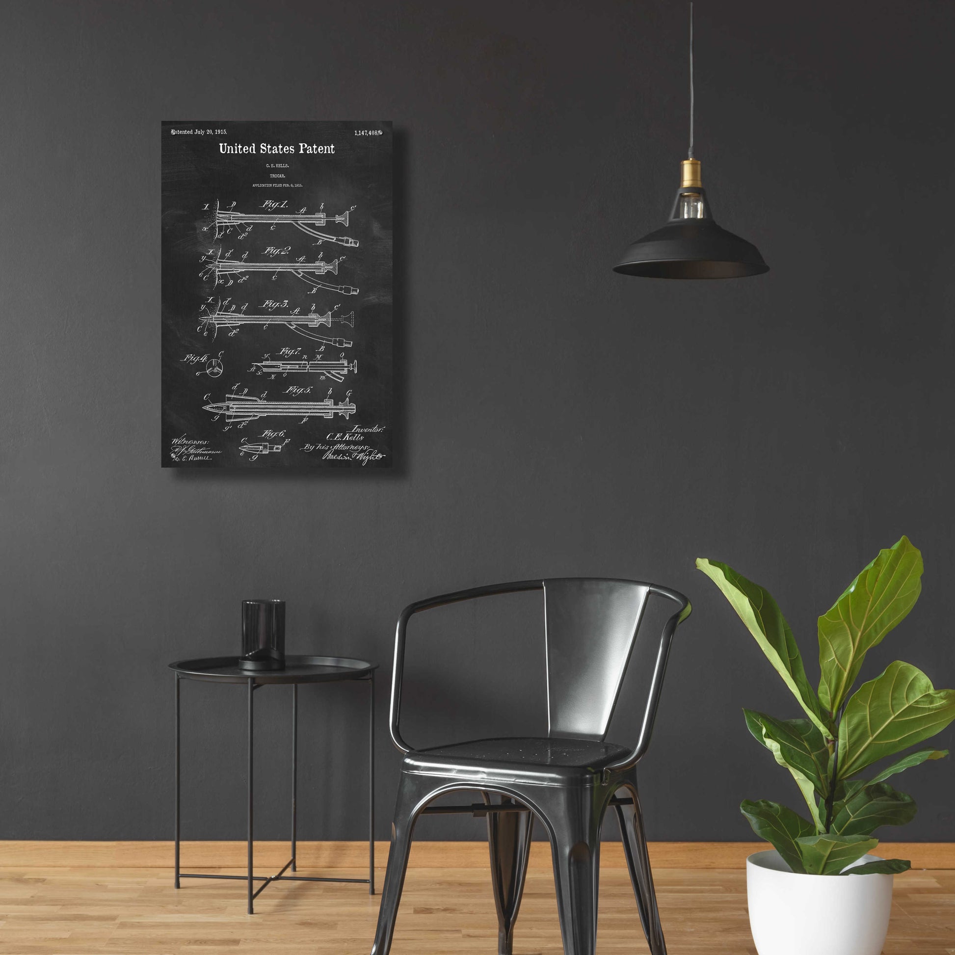 Epic Art 'Trocar Blueprint Patent Chalkboard,' Acrylic Glass Wall Art,24x36