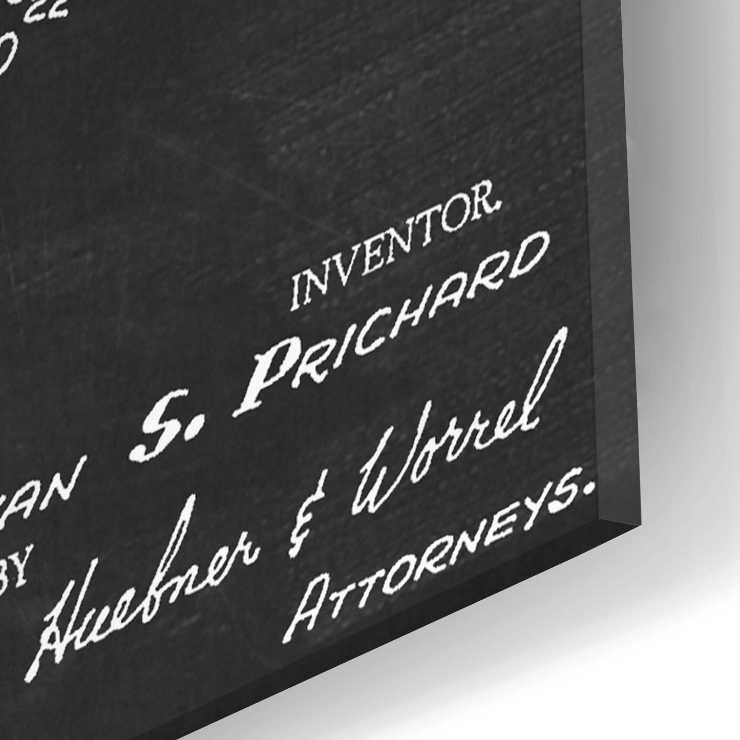 Epic Art 'Truck Trailer Transit Mixer Blueprint Patent Chalkboard,' Acrylic Glass Wall Art,16x24