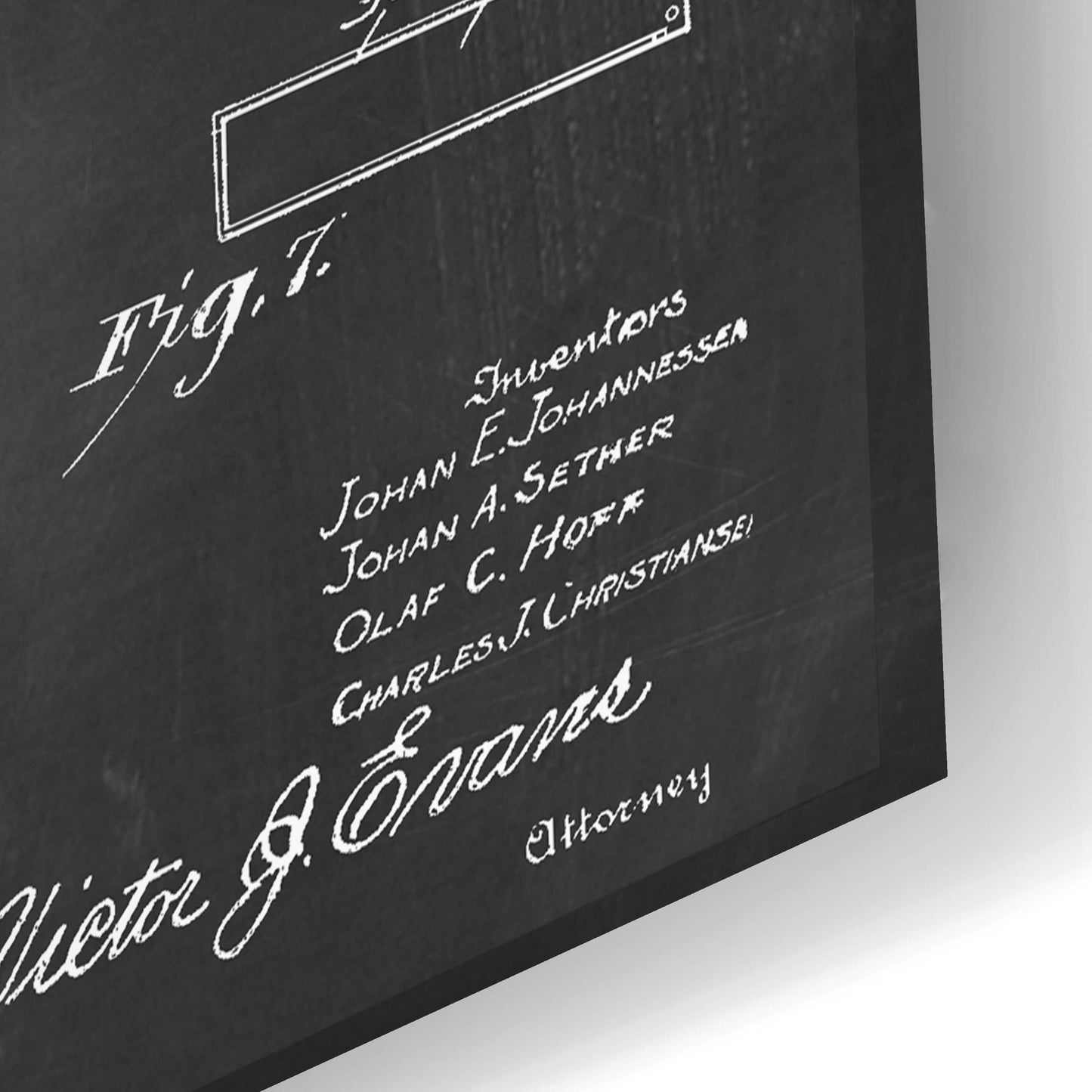 Epic Art 'Non-Sinkable Vessel Blueprint Patent Chalkboard,' Acrylic Glass Wall Art,24x16