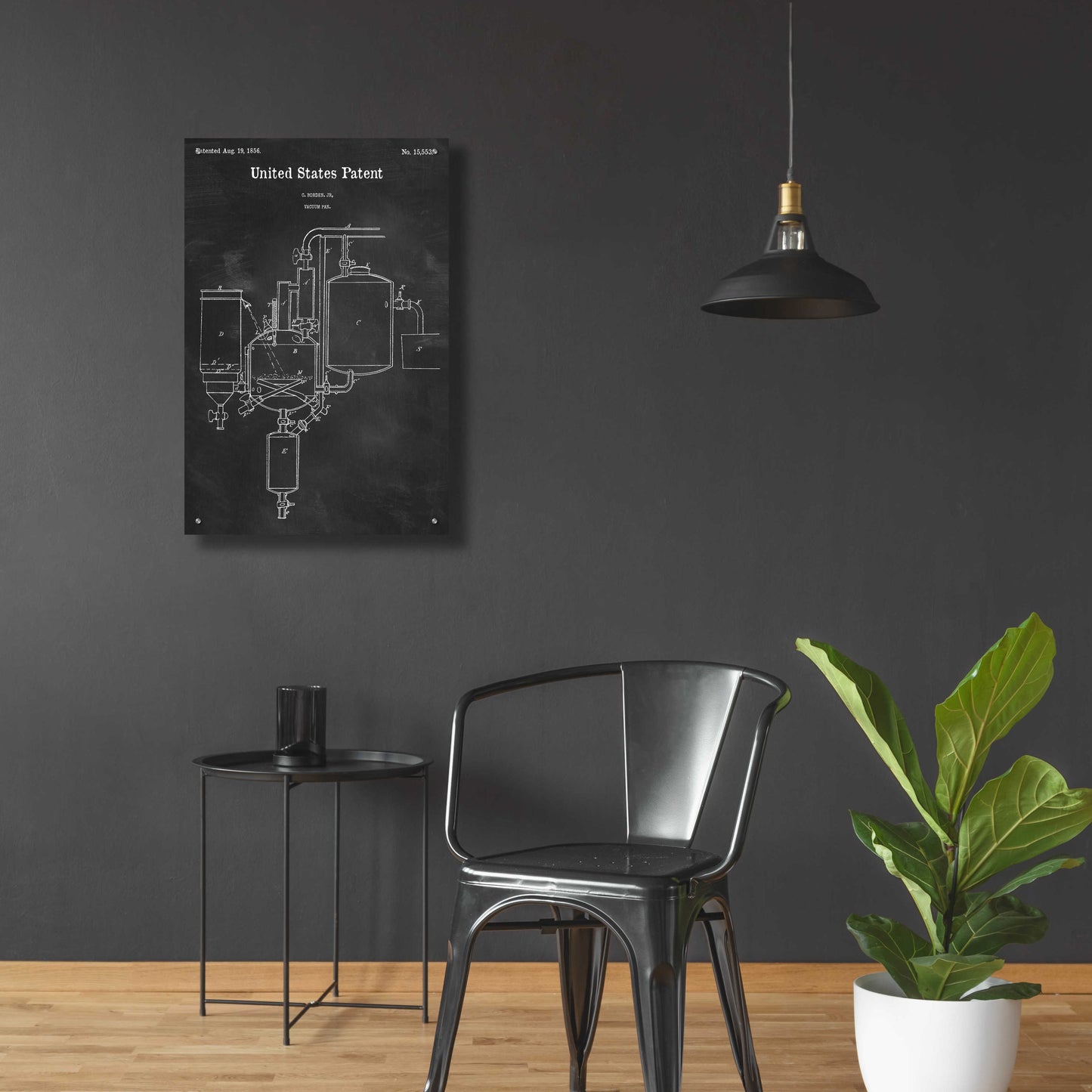 Epic Art 'Vacuum Pan Blueprint Patent Chalkboard,' Acrylic Glass Wall Art,24x36