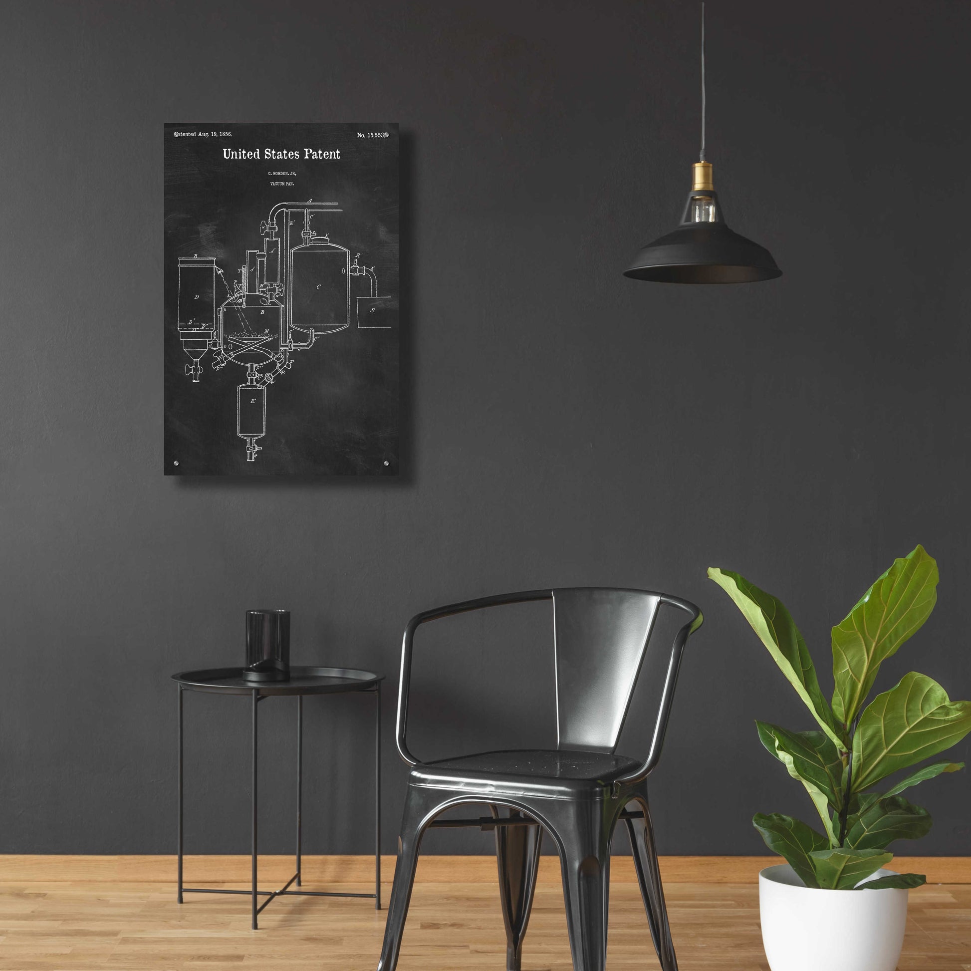 Epic Art 'Vacuum Pan Blueprint Patent Chalkboard,' Acrylic Glass Wall Art,24x36
