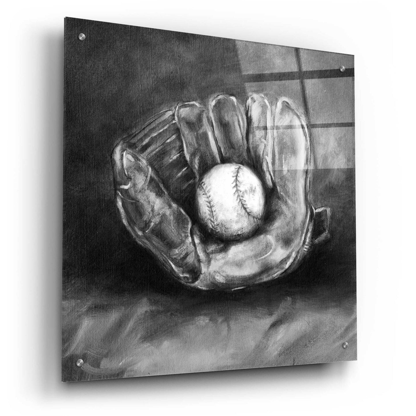 Epic Art 'Rustic Sports III Black and White' by Ethan Harper, Acrylic Glass Wall Art,24x24