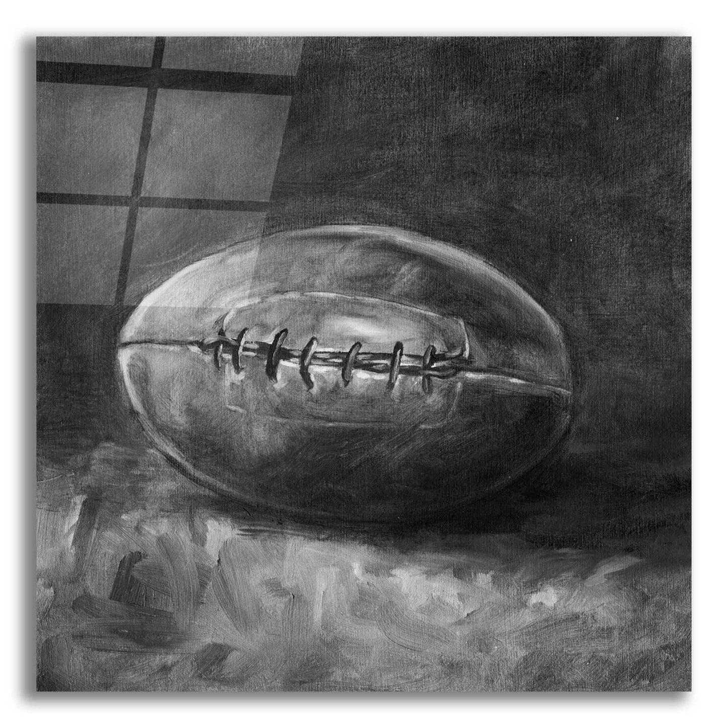 Epic Art 'Rustic Sports IV Black and White' by Ethan Harper, Acrylic Glass Wall Art,12x12