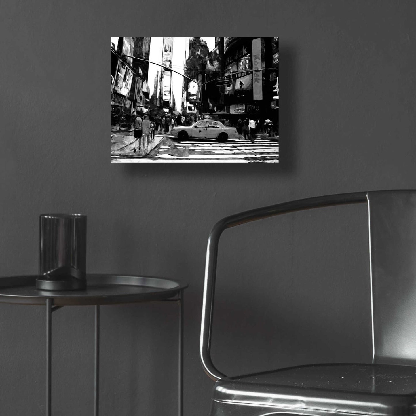 Epic Art 'Times Square Black And White' by Linda Woods, Acrylic Glass Wall Art,16x12