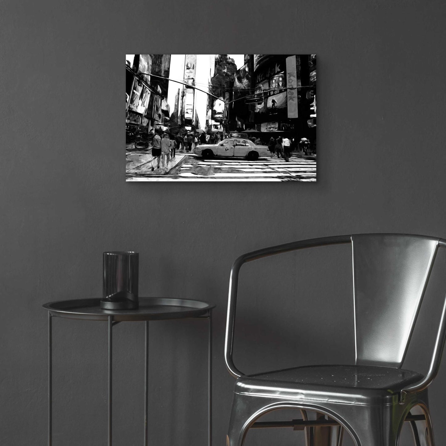 Epic Art 'Times Square Black And White' by Linda Woods, Acrylic Glass Wall Art,24x16