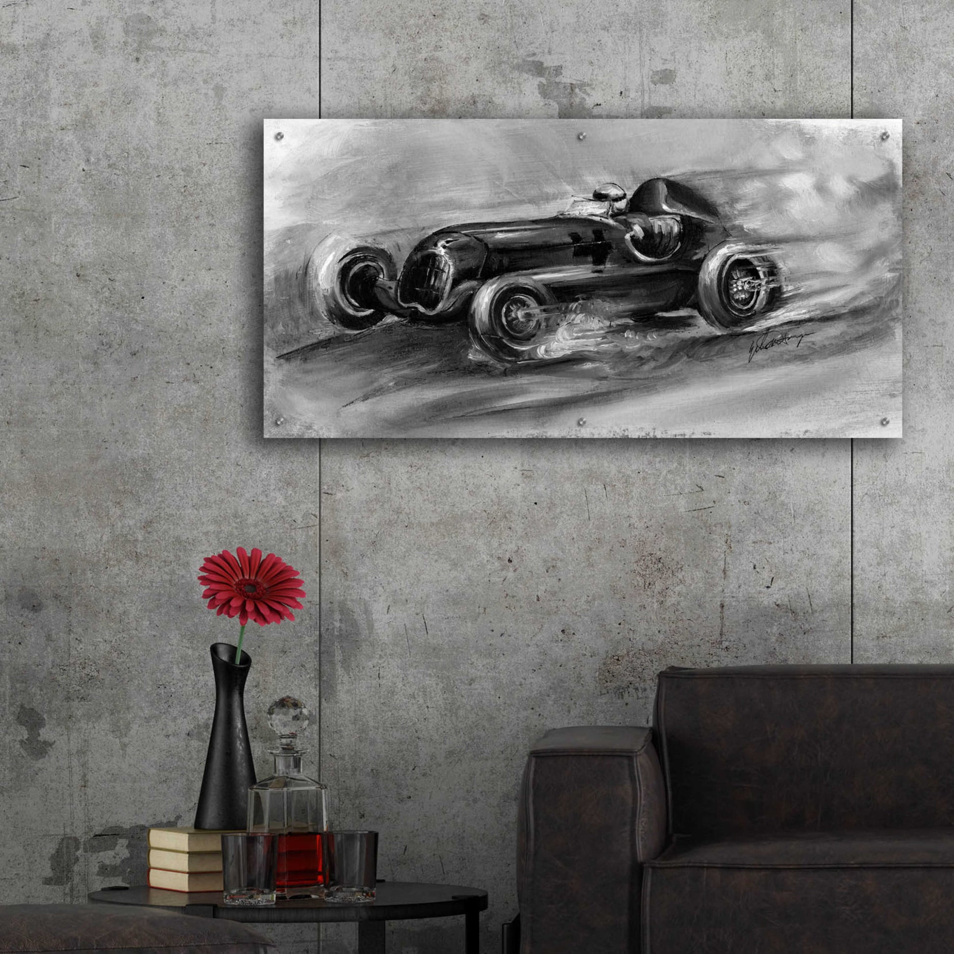 Epic Art 'Inverted Le Mans 1935' by Ethan Harper, Acrylic Glass Wall Art,48x24