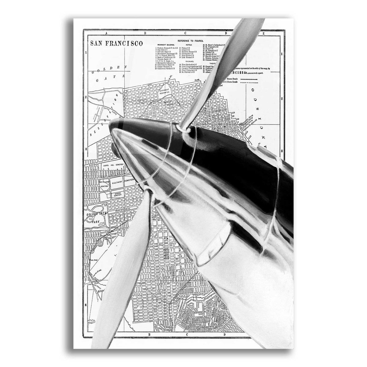 Epic Art 'Inverted Vintage Plane II' by Ethan Harper, Acrylic Glass Wall Art