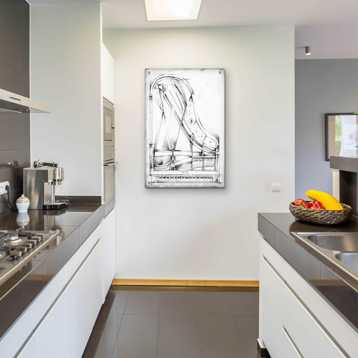 Epic Art 'Inverted Grand Piano Diagram' by Ethan Harper, Acrylic Glass Wall Art,24x36
